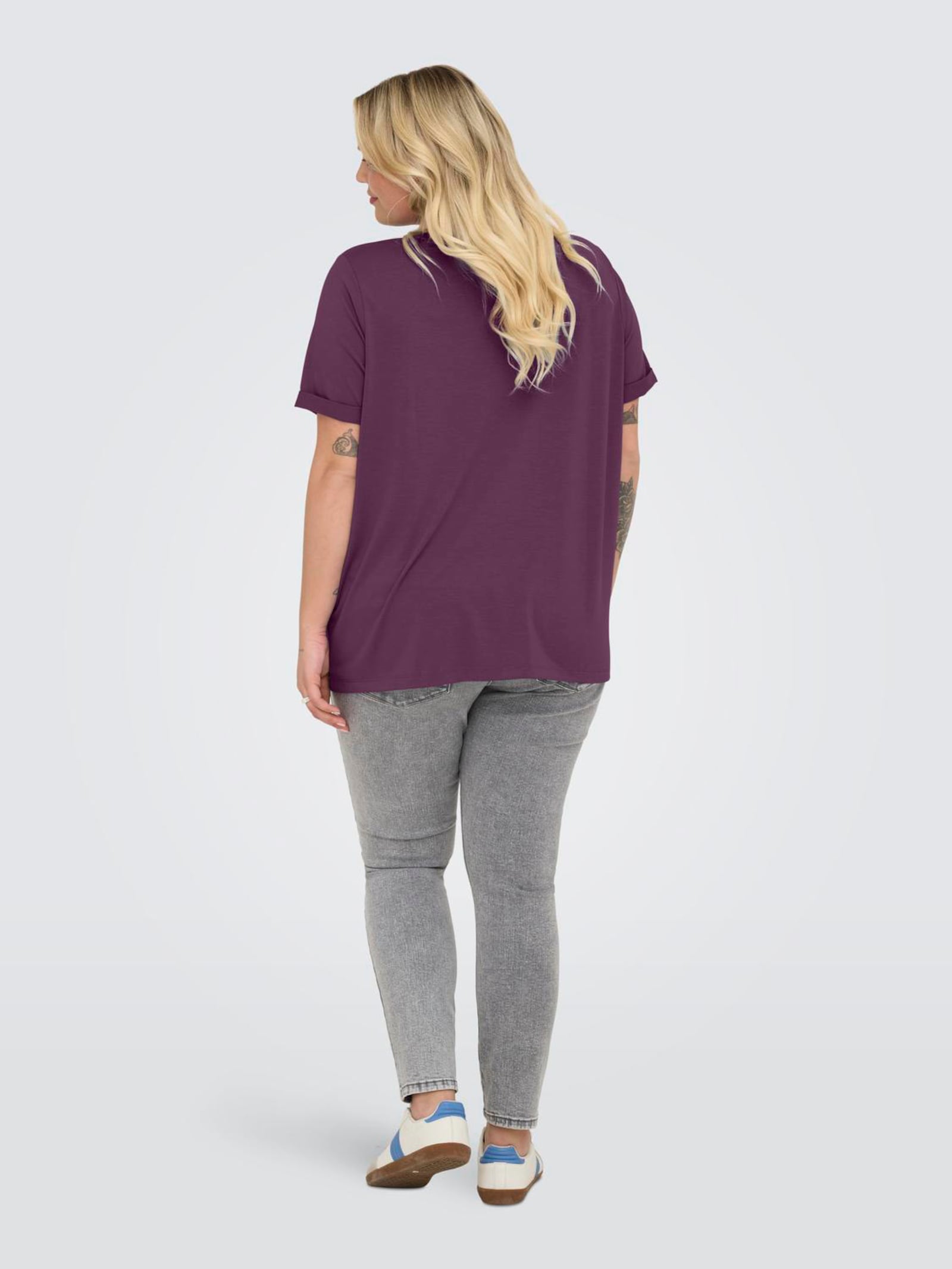 ONLY CARMAKOMA Kurzarmshirt - mauve wine