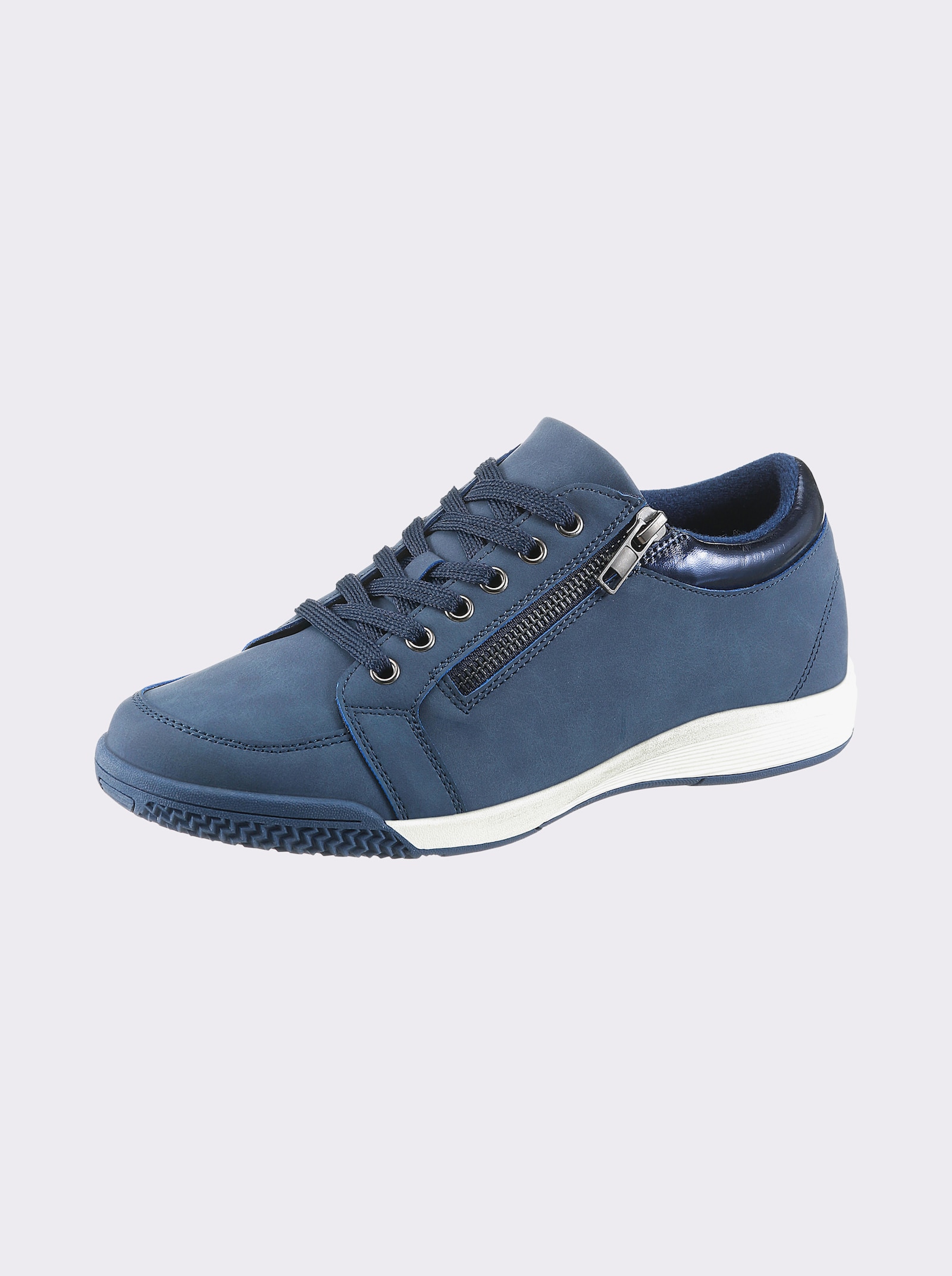 Sneaker aus Lederimitat, für schlanke Füße - marine