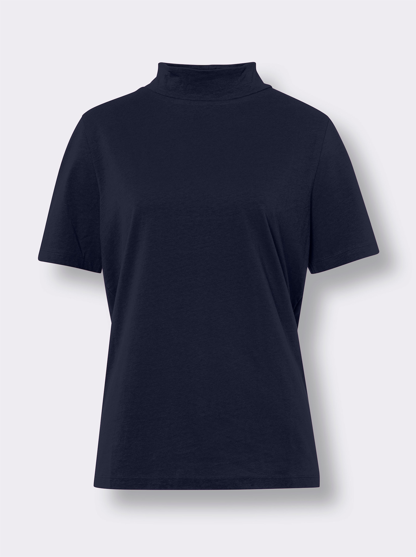 Shirt met opstaande kraag van puur katoen - marine