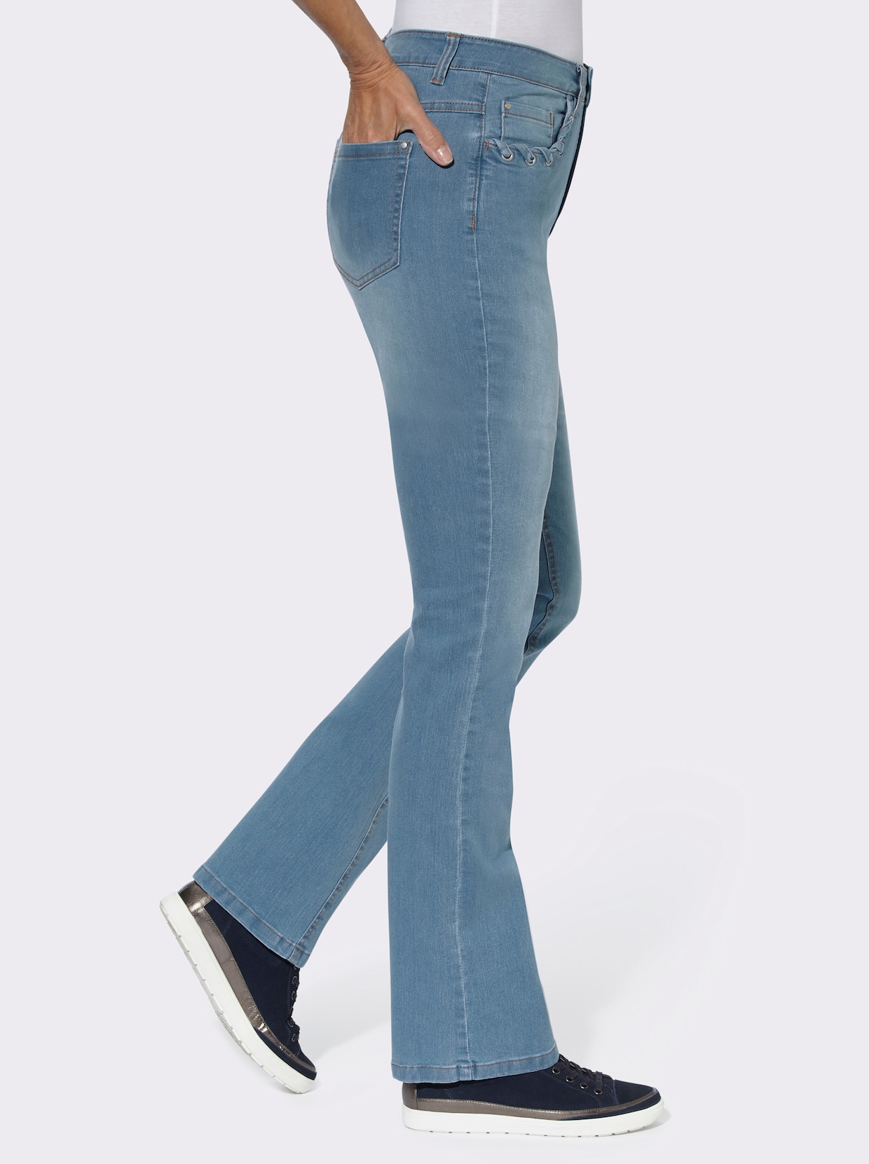 Bootcut džínsy - bielená modrá