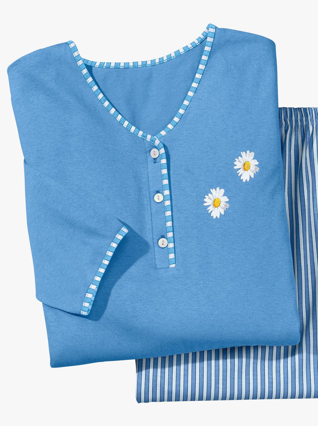 Ascafa Schlafanzug - blau-gestreift