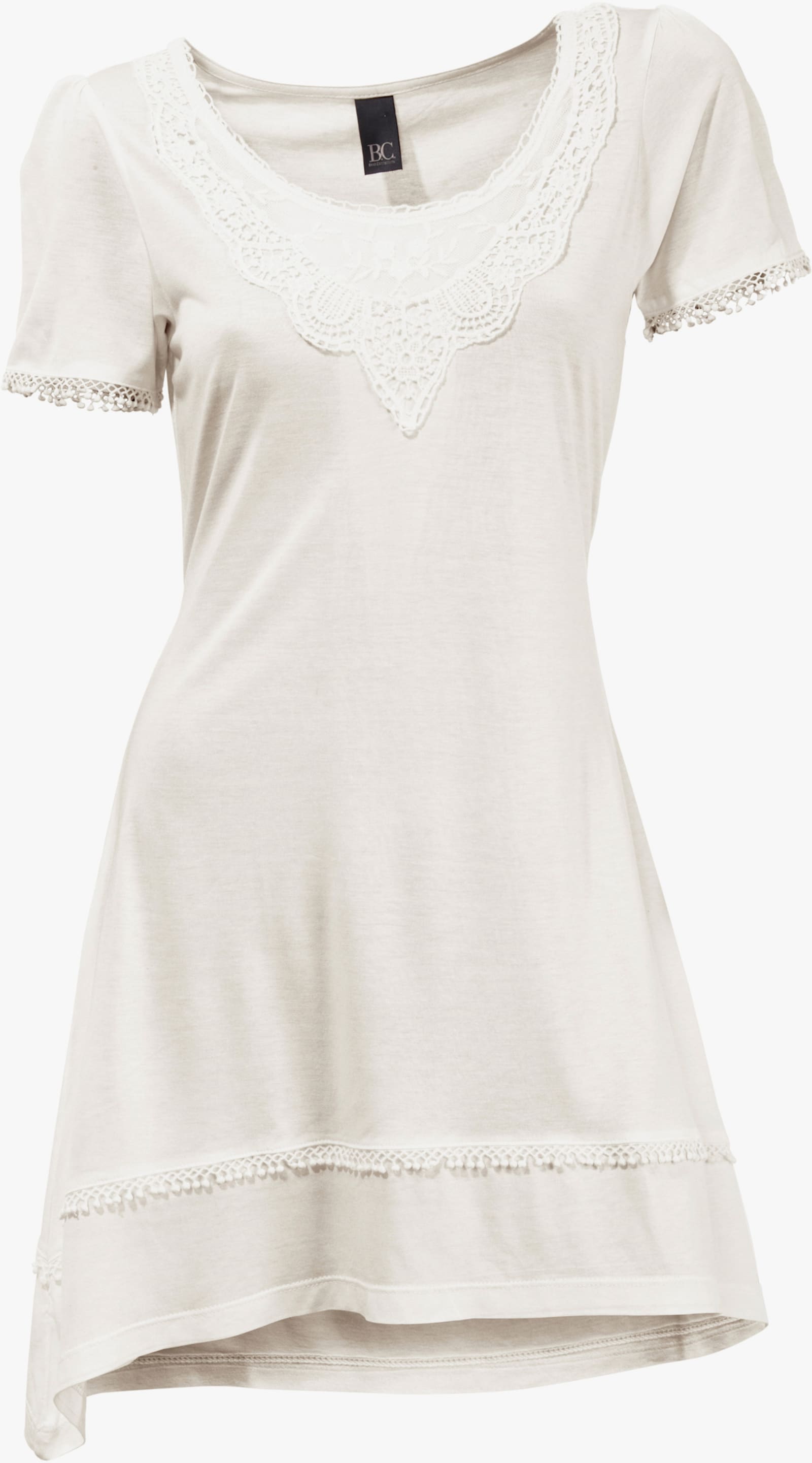 heine Longshirt mit Zipfelsaum - ecru