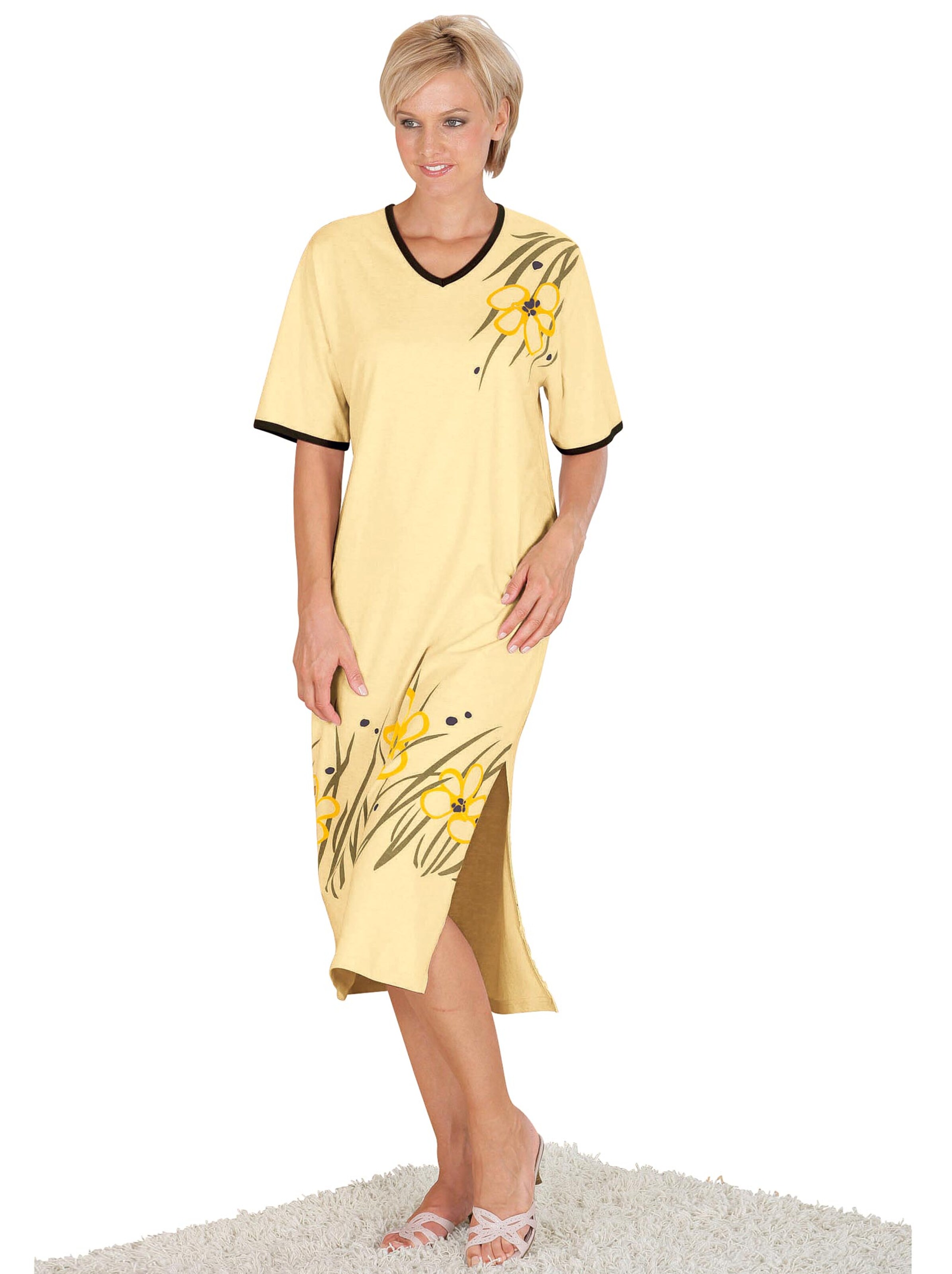 Nachthemd - gelb-bedruckt
