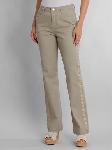 heine 5-Pocket-Jeans mit Folienstreifen - schlamm