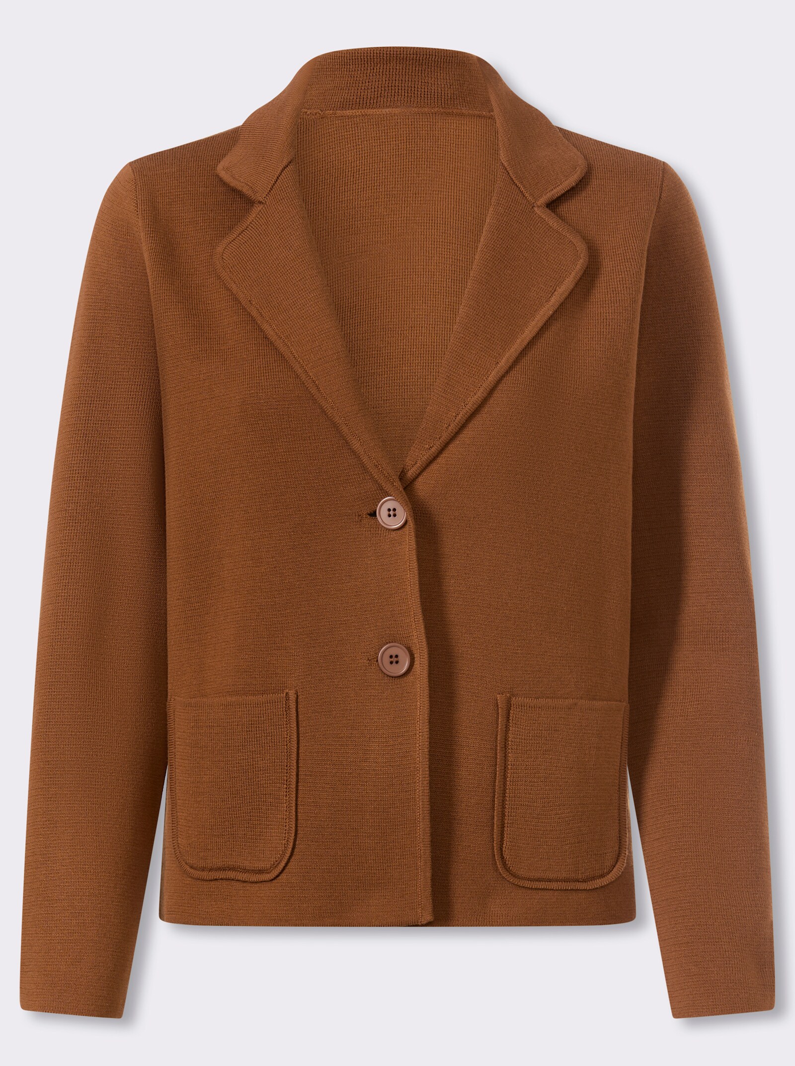 heine Strickblazer mit Taschen - cognac