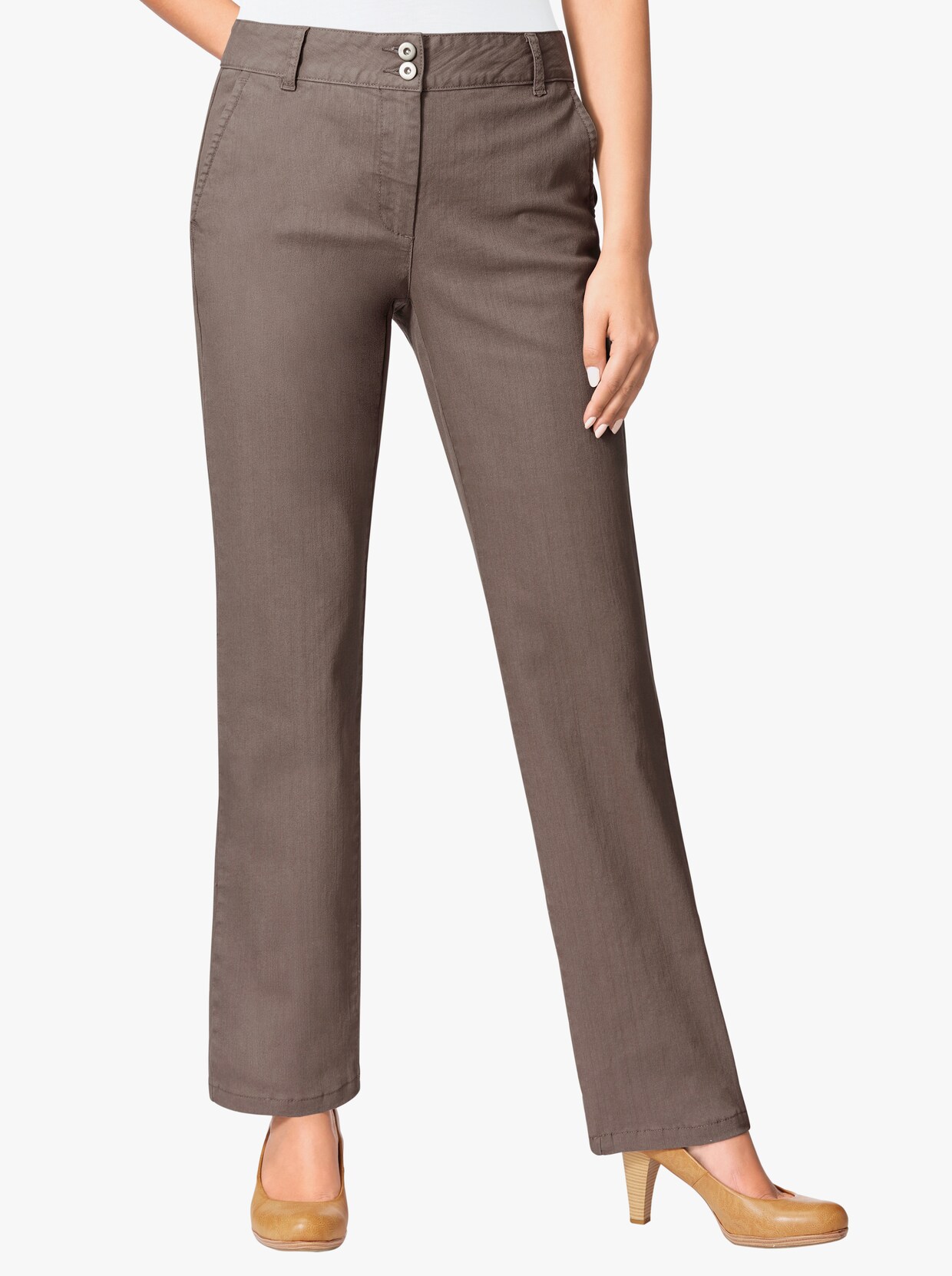 Stretch-Jeans - taupe