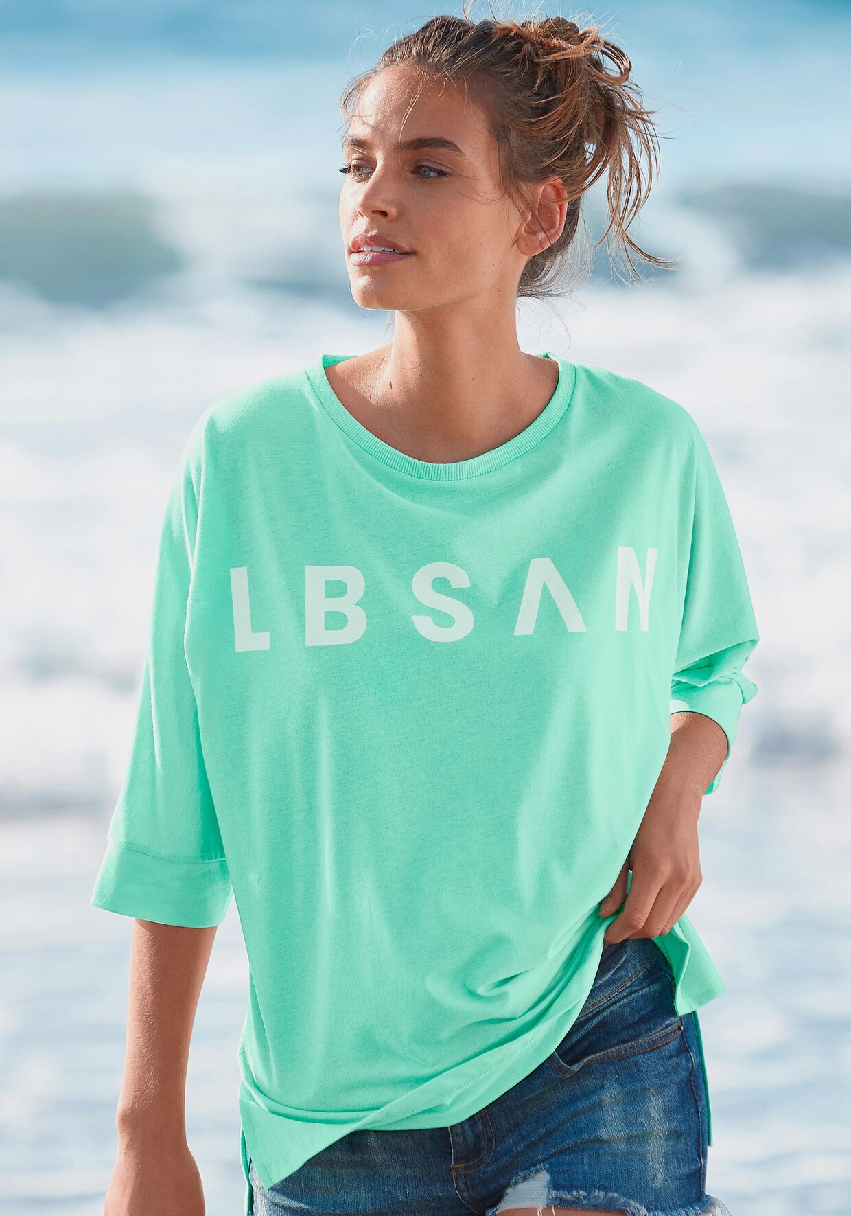 Elbsand 3/4-Arm-Shirt - mint-meliert