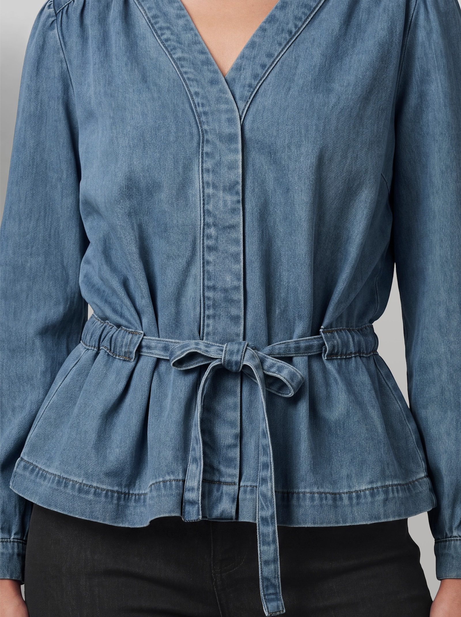 heine Jeansbluse mit Bindegürtel - blue-bleached