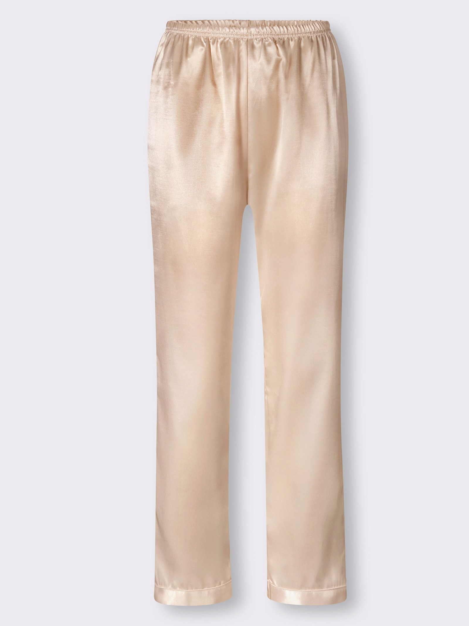 wäschepur Pyjama in Satin-Qualität - elfenbein-dunkelrot