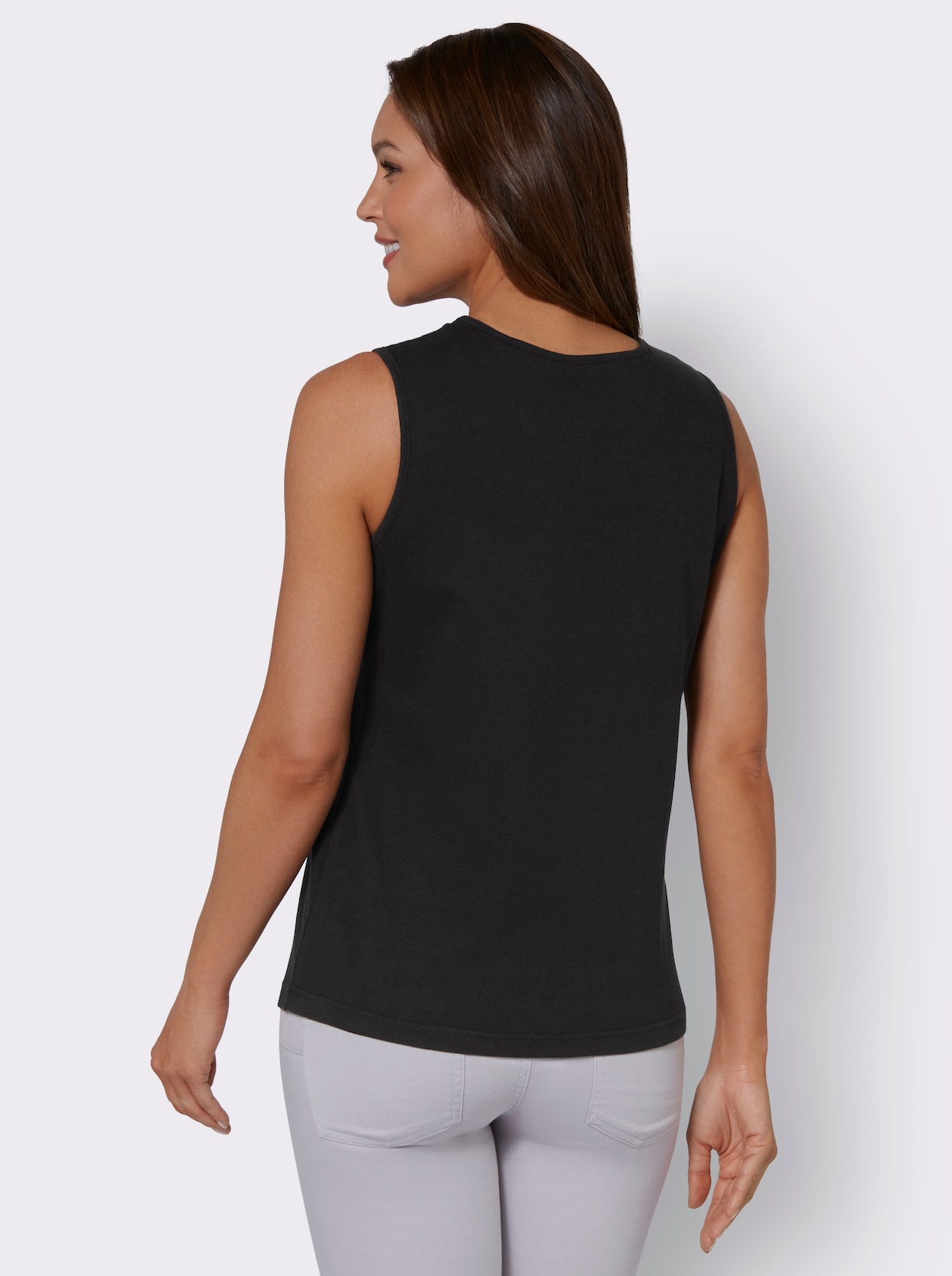 Shirttop - zwart geprint