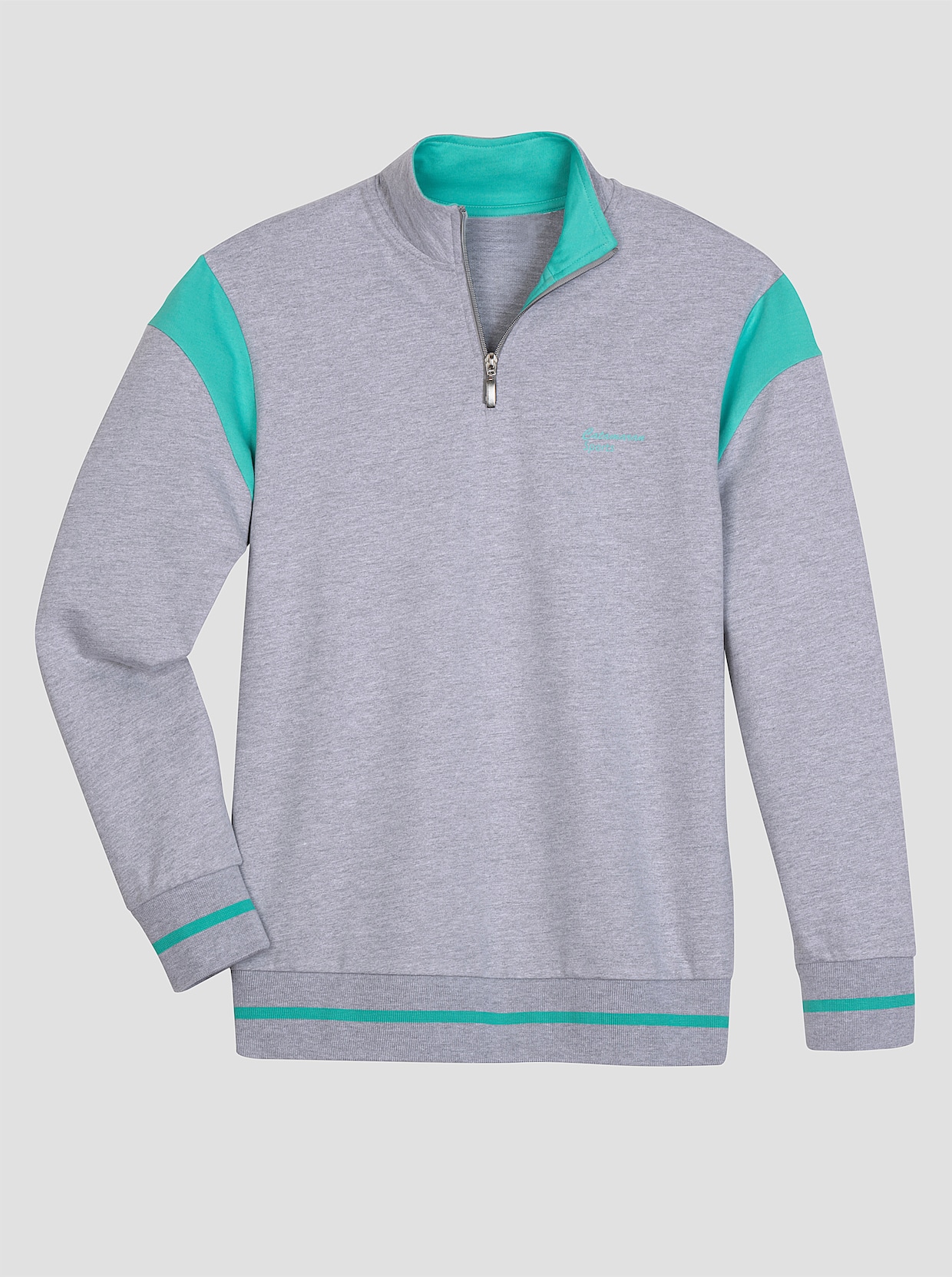 Catamaran Sports Sweatshirt - grau-meliert-blaugrün