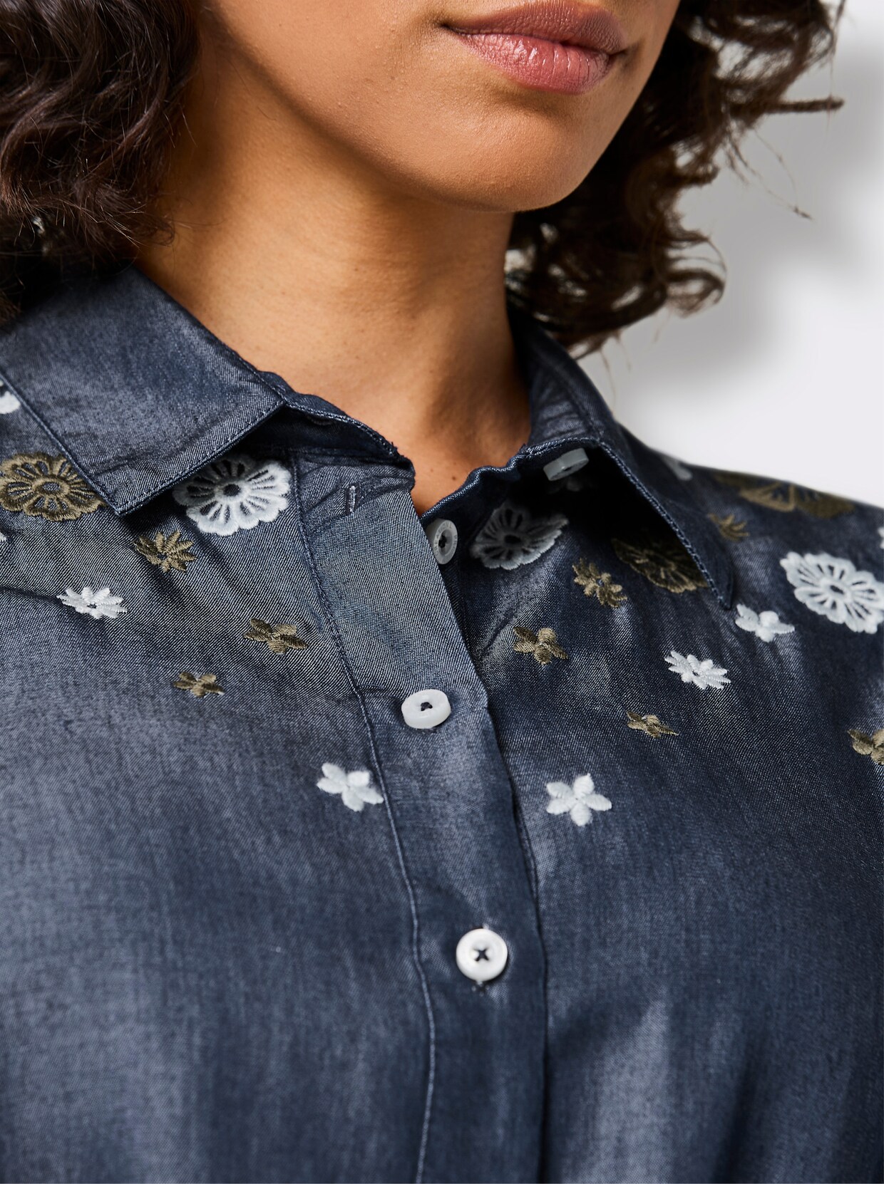 CREATION L PREMIUM Webkleid - blue-stone-washed
