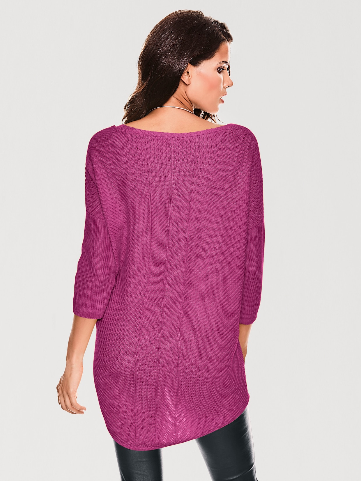 heine V-Ausschnitt-Pullover - pink