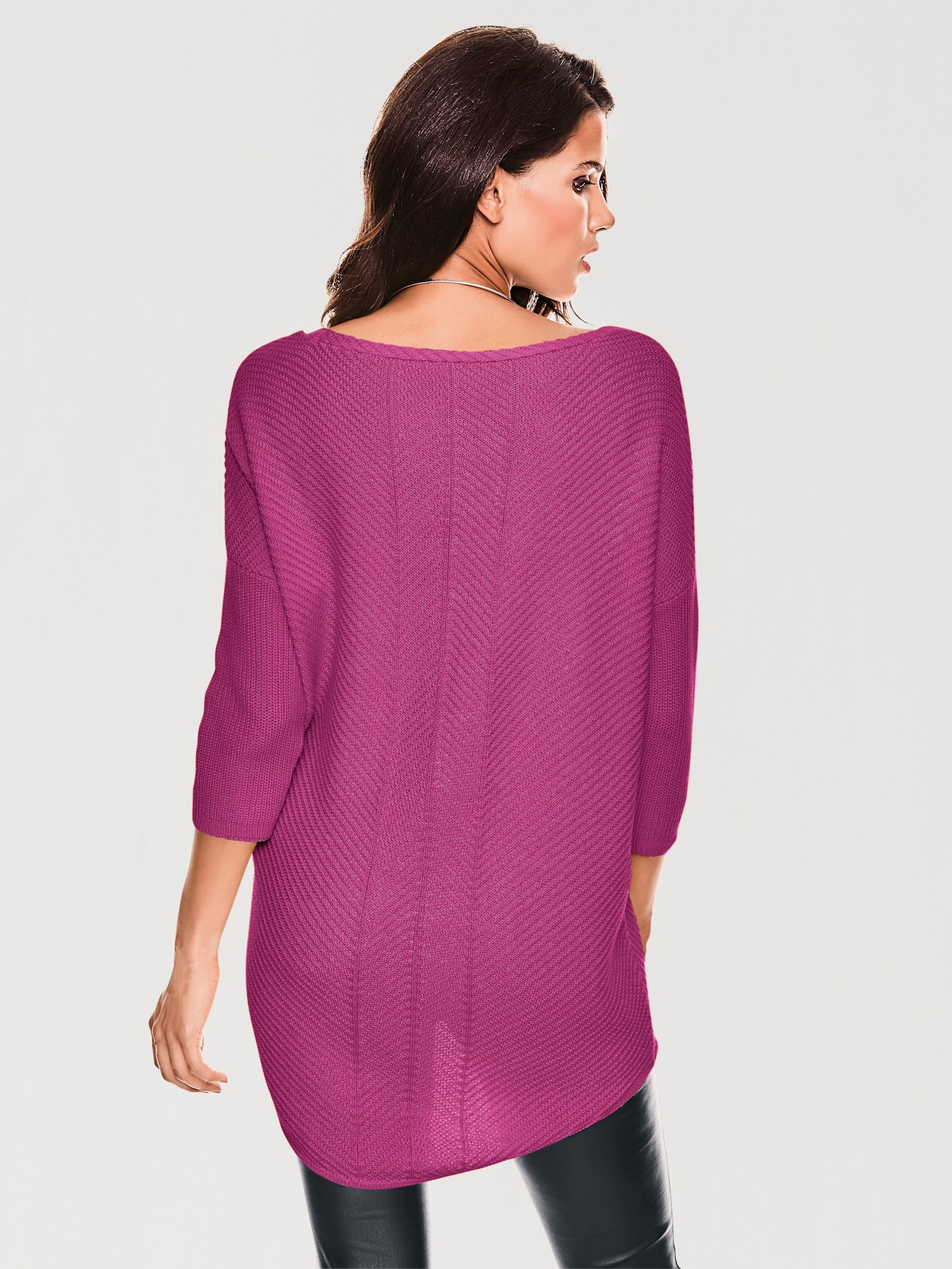 heine V-Ausschnitt-Pullover im Oversized-Schnitt - pink