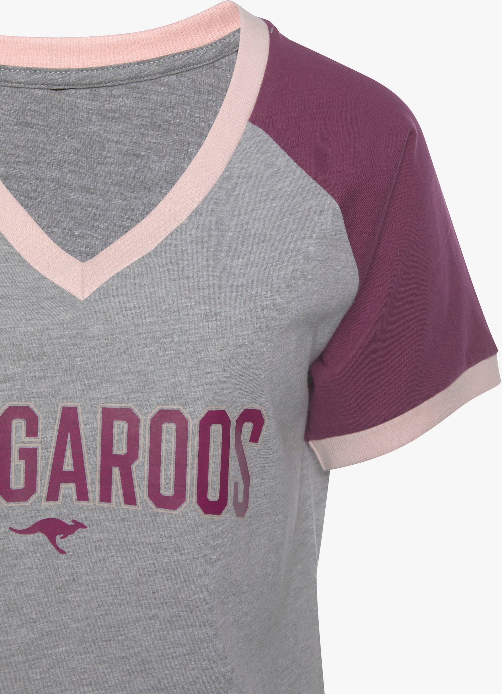 KangaROOS Bigshirt - bordeaux-grau-meliert