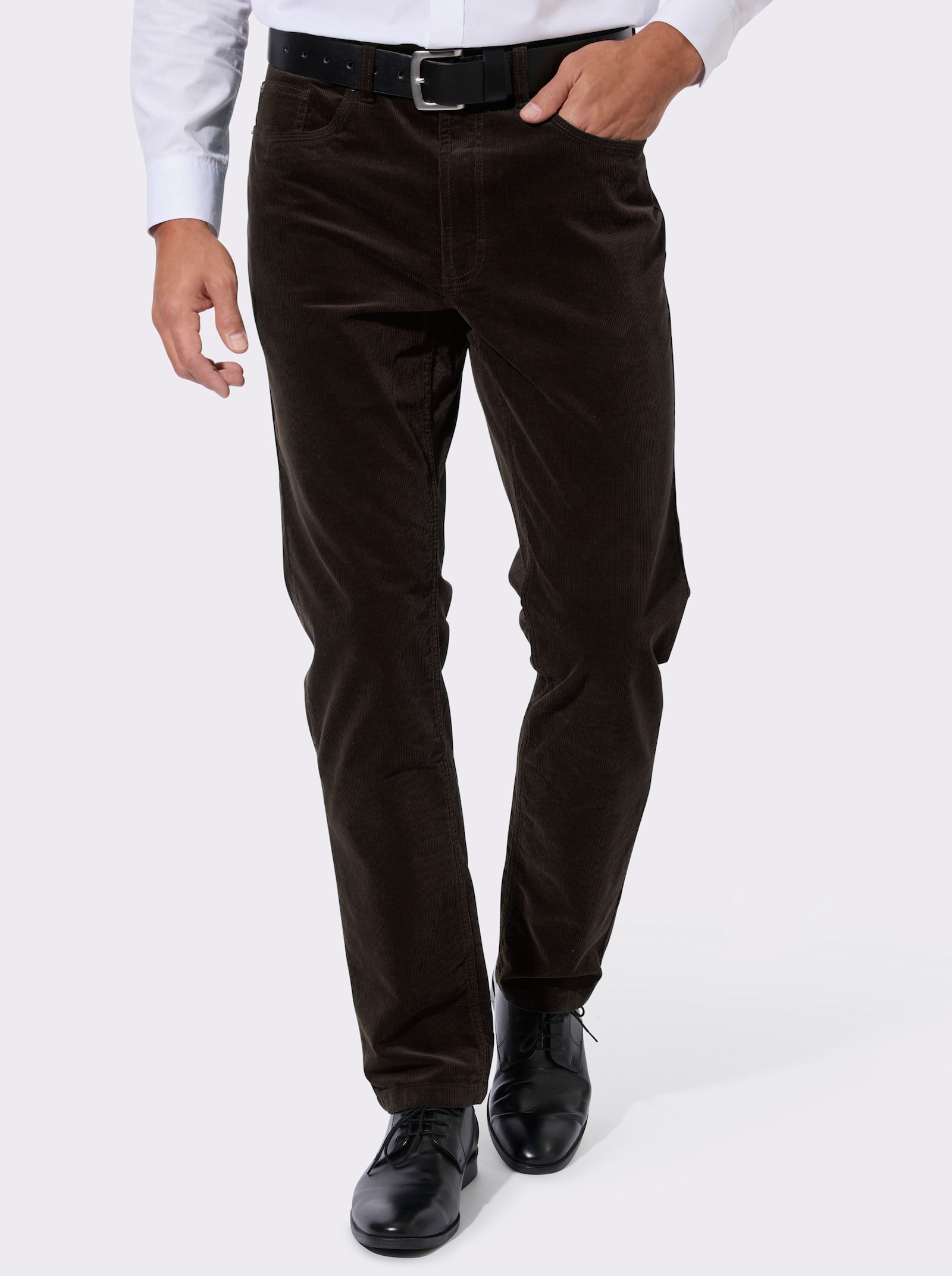 Cordhose aus Baumwoll-Stretch - schoko