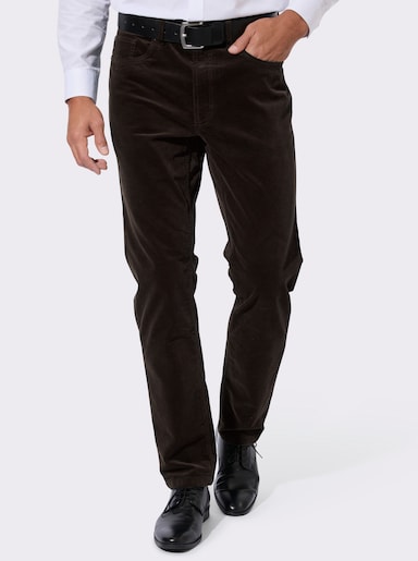 Cordhose aus Baumwoll-Stretch - schoko