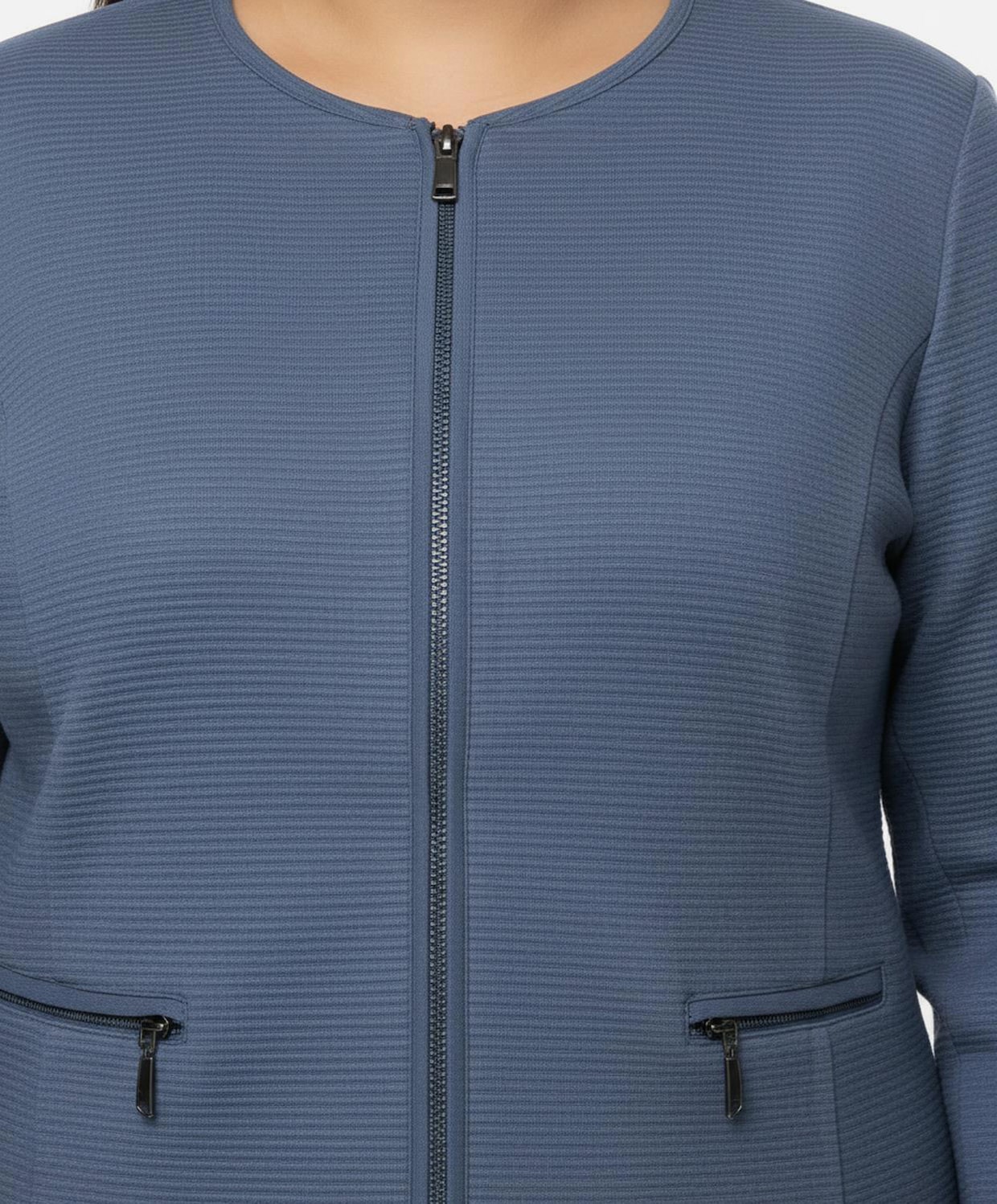 Shirtblazer in Ripp-Optik - jeansblau