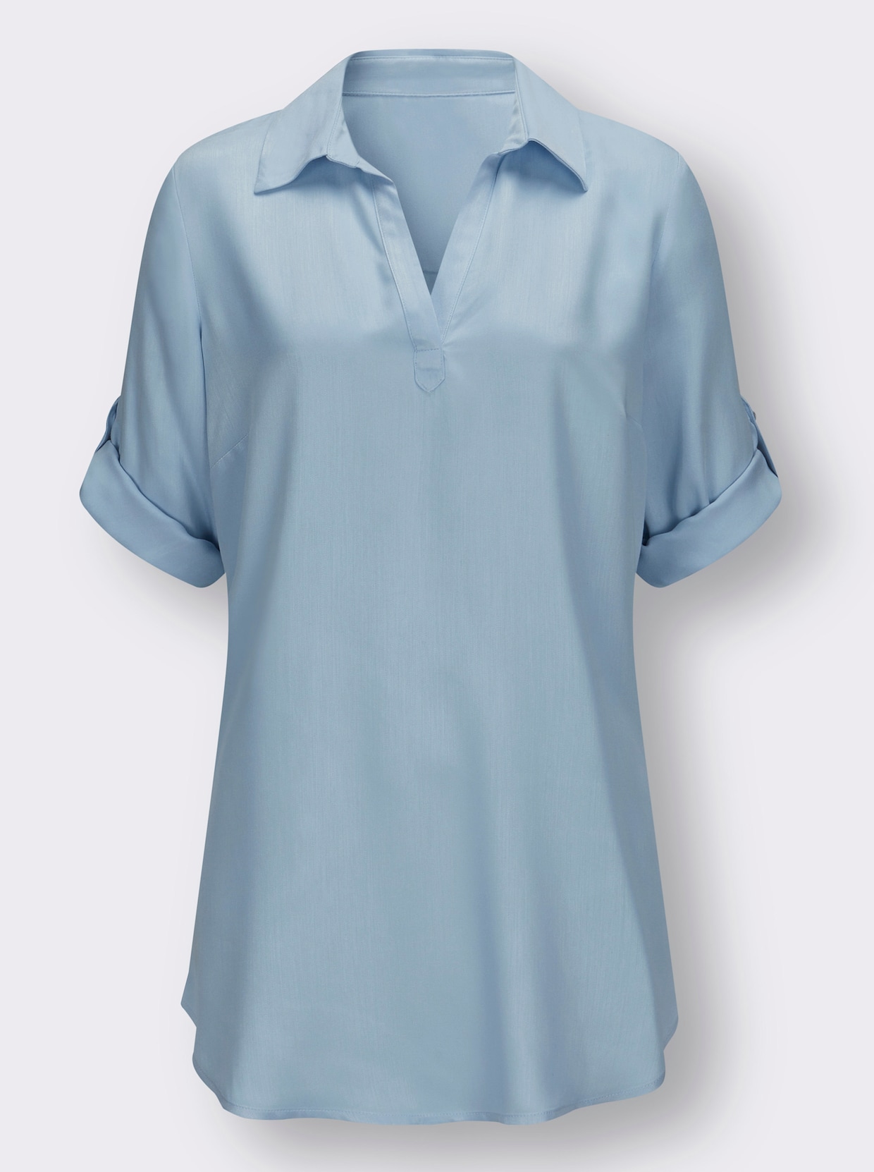 Longline blouse - lichtblauw