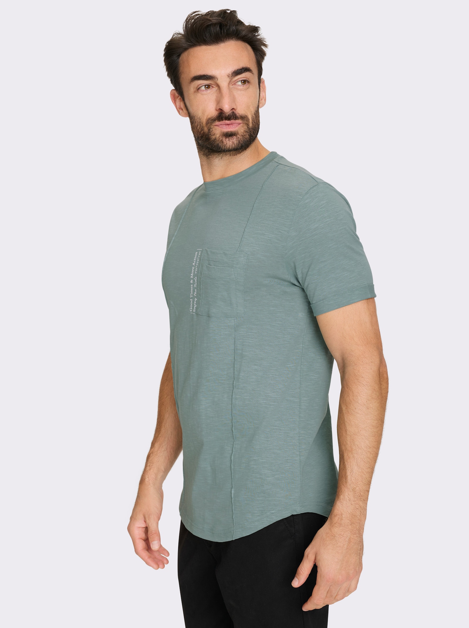 Marco Donati Shirt met korte mouwen en versiering, contrastkleurig - jade