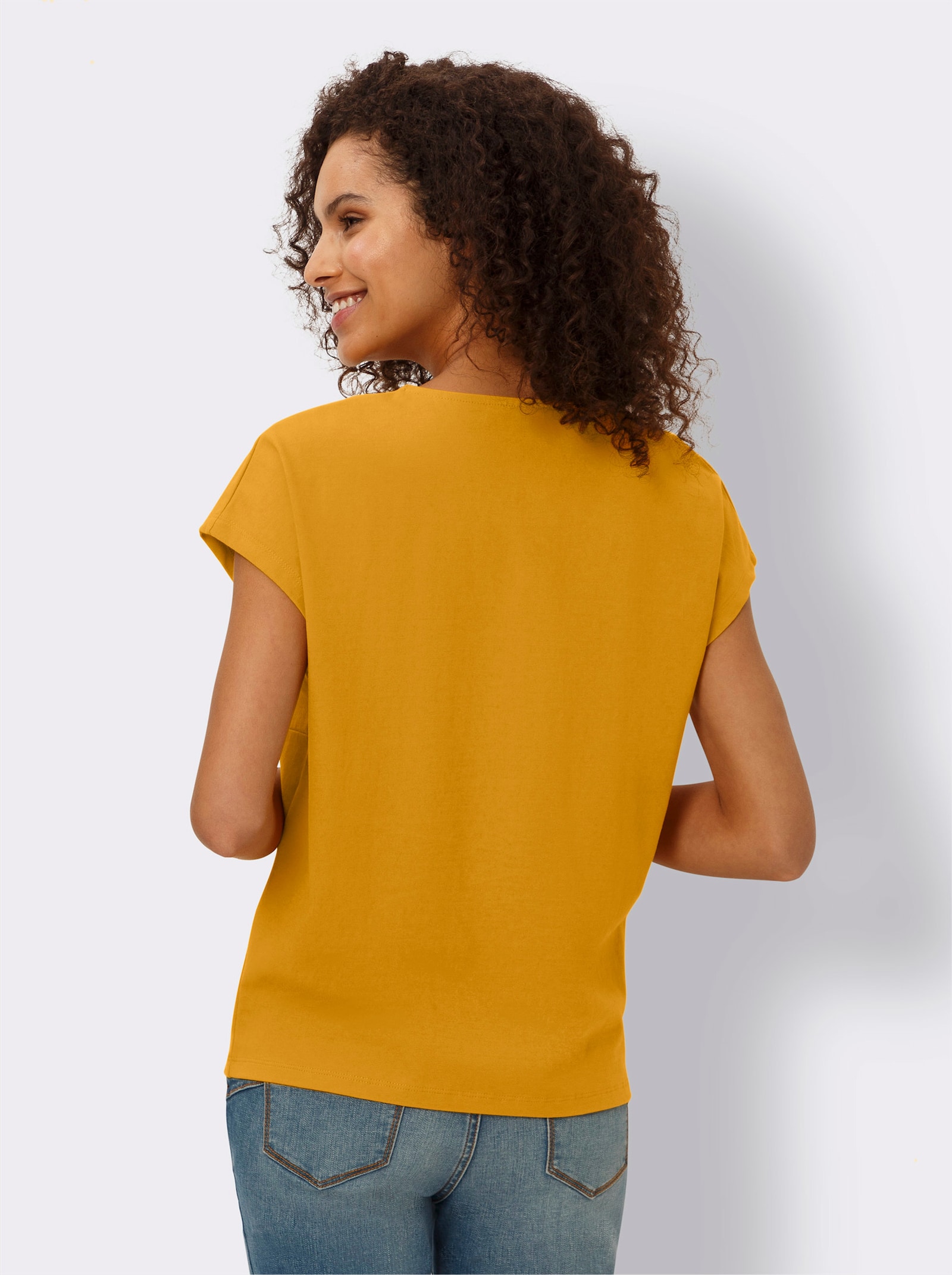 heine Kurzarmshirt mit Knoten-Detail - ocker