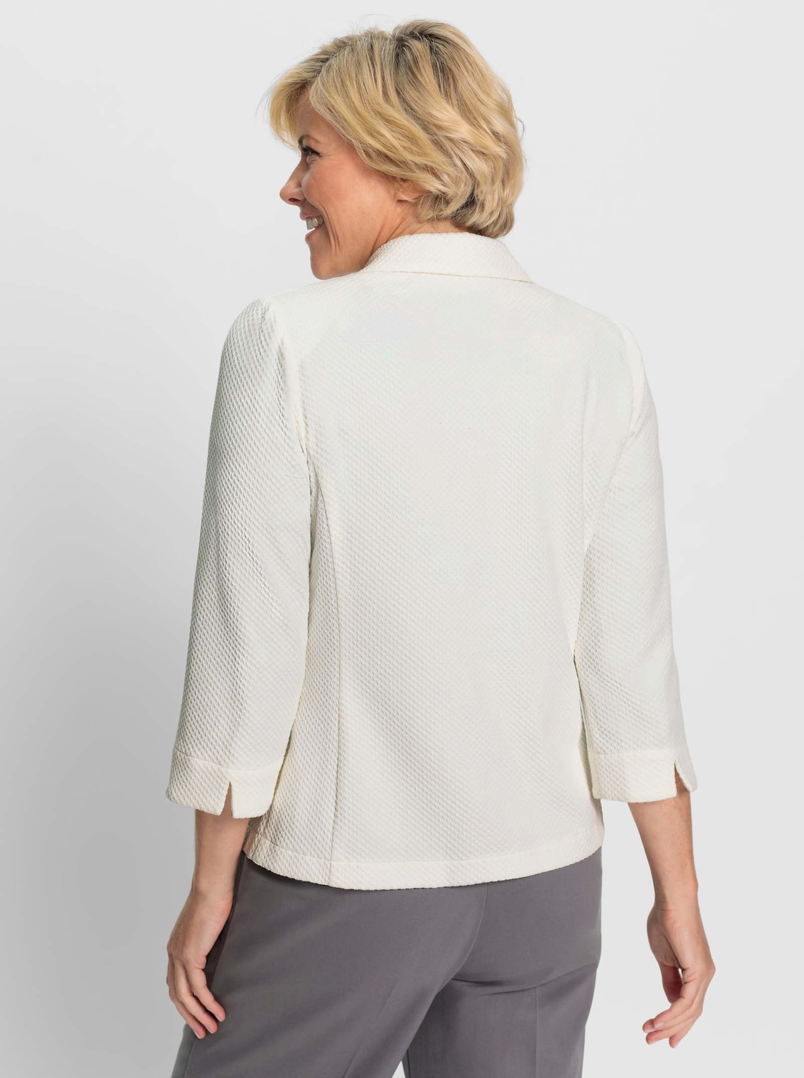 Jacquardblazer in Stretch-Qualität - ecru