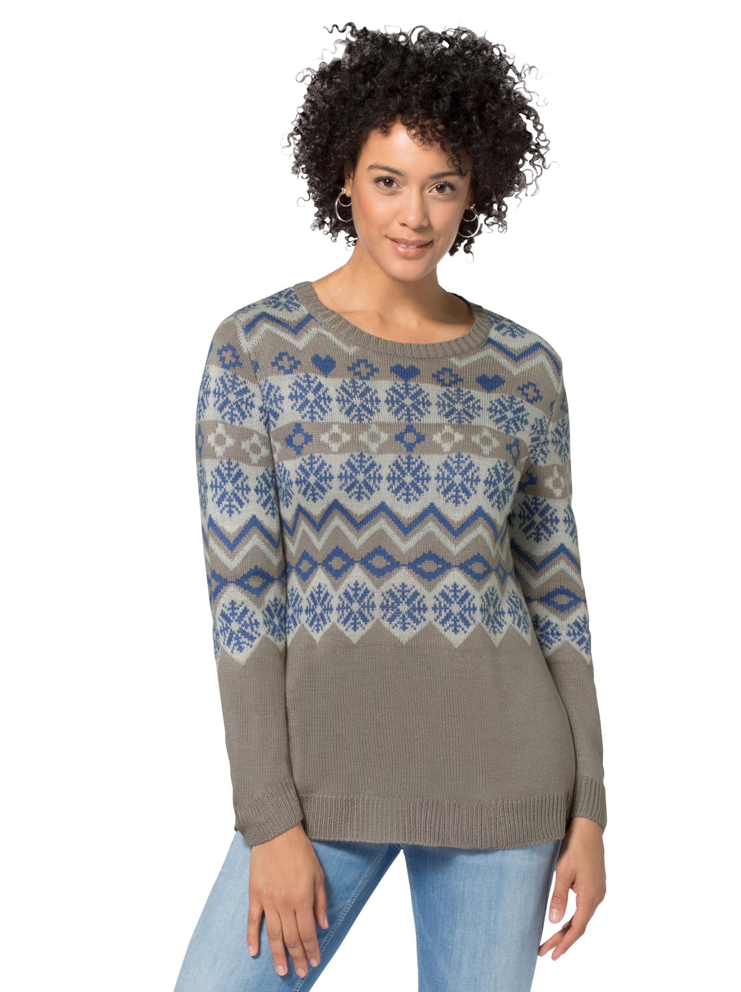 Pullover - hellgrau-gemustert