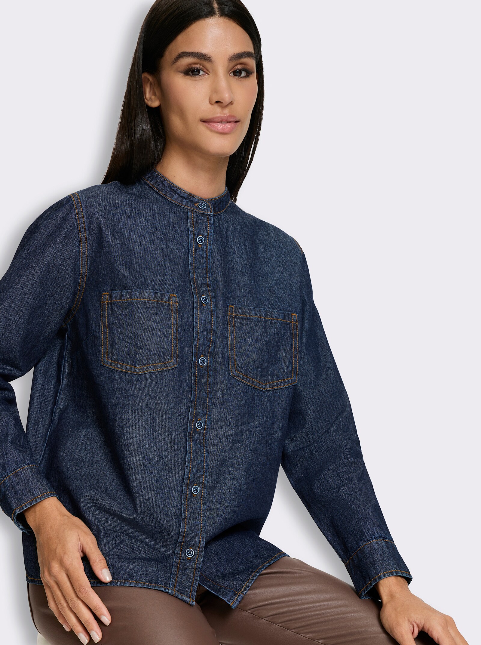 heine Schluppenbluse mit abnehmbarer Schluppe - dark blue