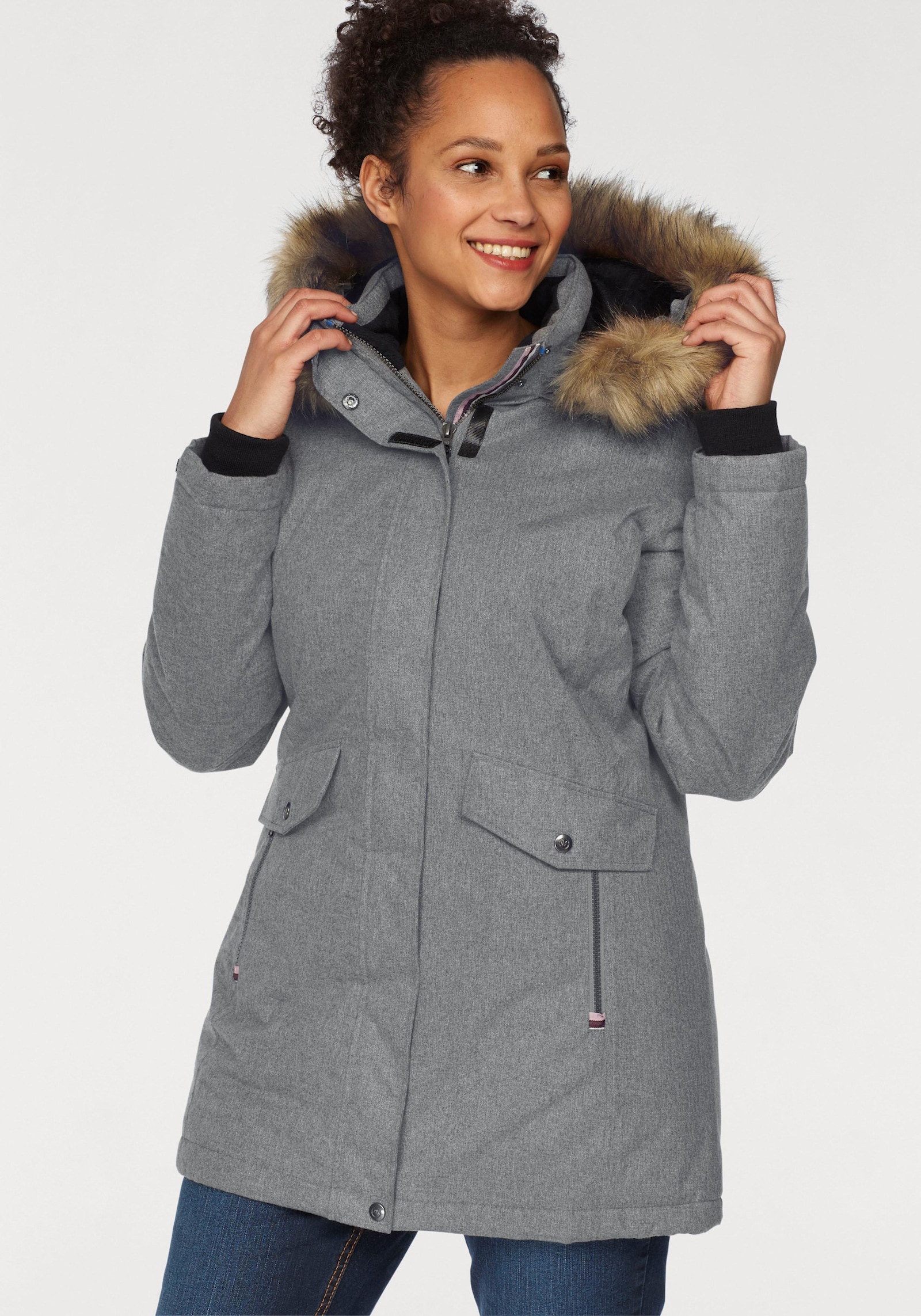 Polarino Funktionsparka - grau-meliert