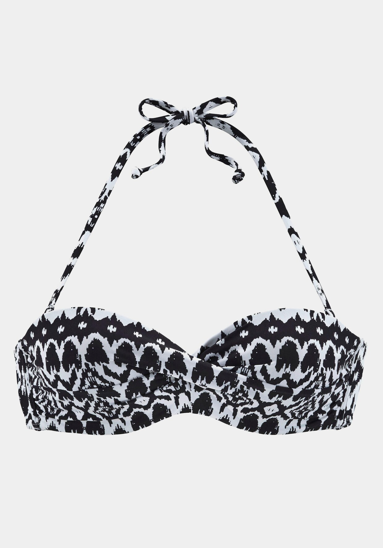 LASCANA Bandeau-Bikini-Top - schwarz-bedruckt