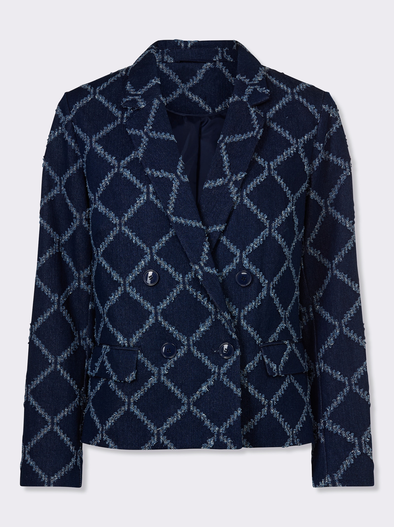 heine Blazer In Jeans-Optik - jeansblau-dunkelblau-gemustert