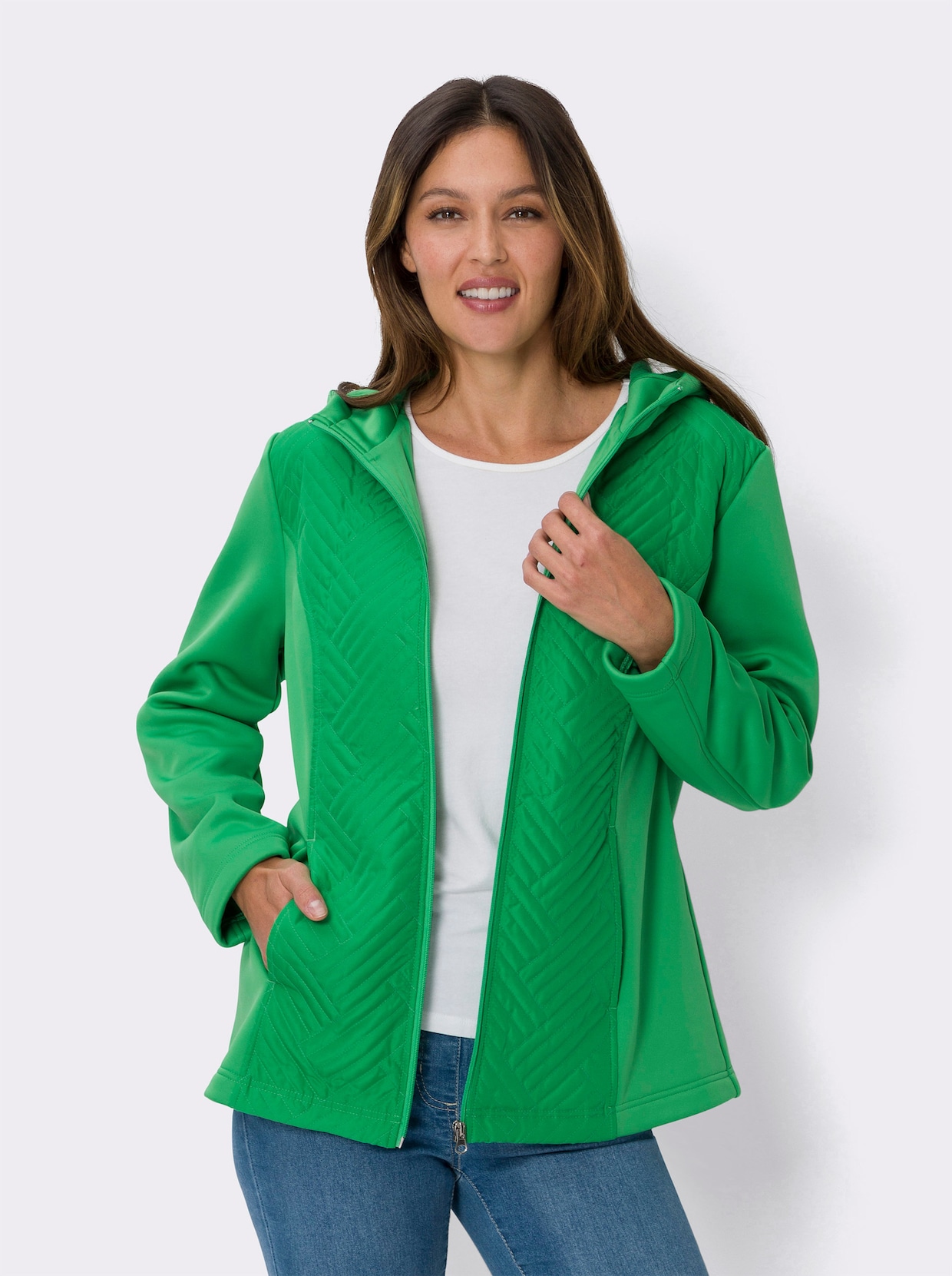 Softshellová bunda - trávová zelená