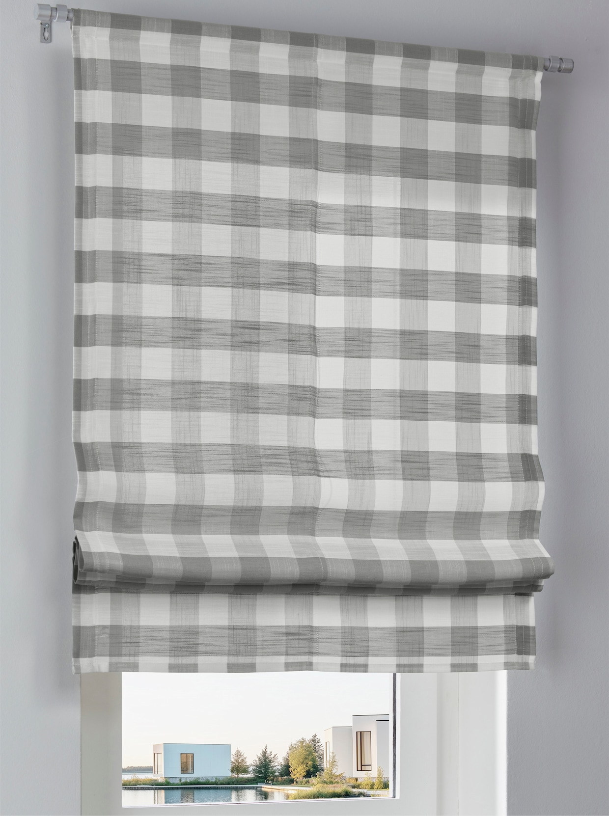 heine home vouwgordijn - grijs/wit
