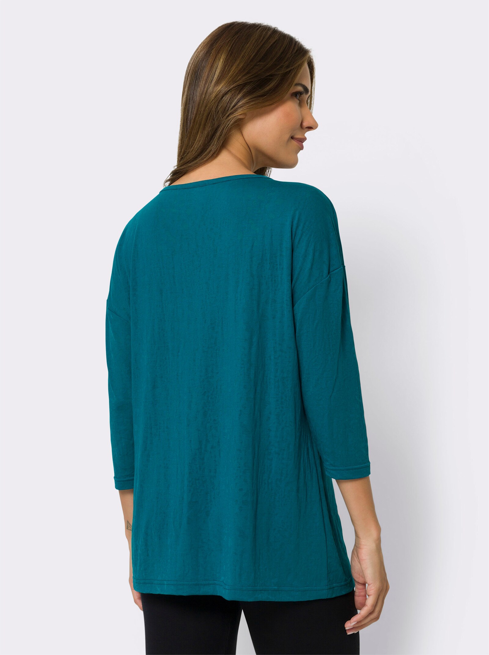 2-in-1-shirt met bijpassende top - aquapetrol + kalkmint