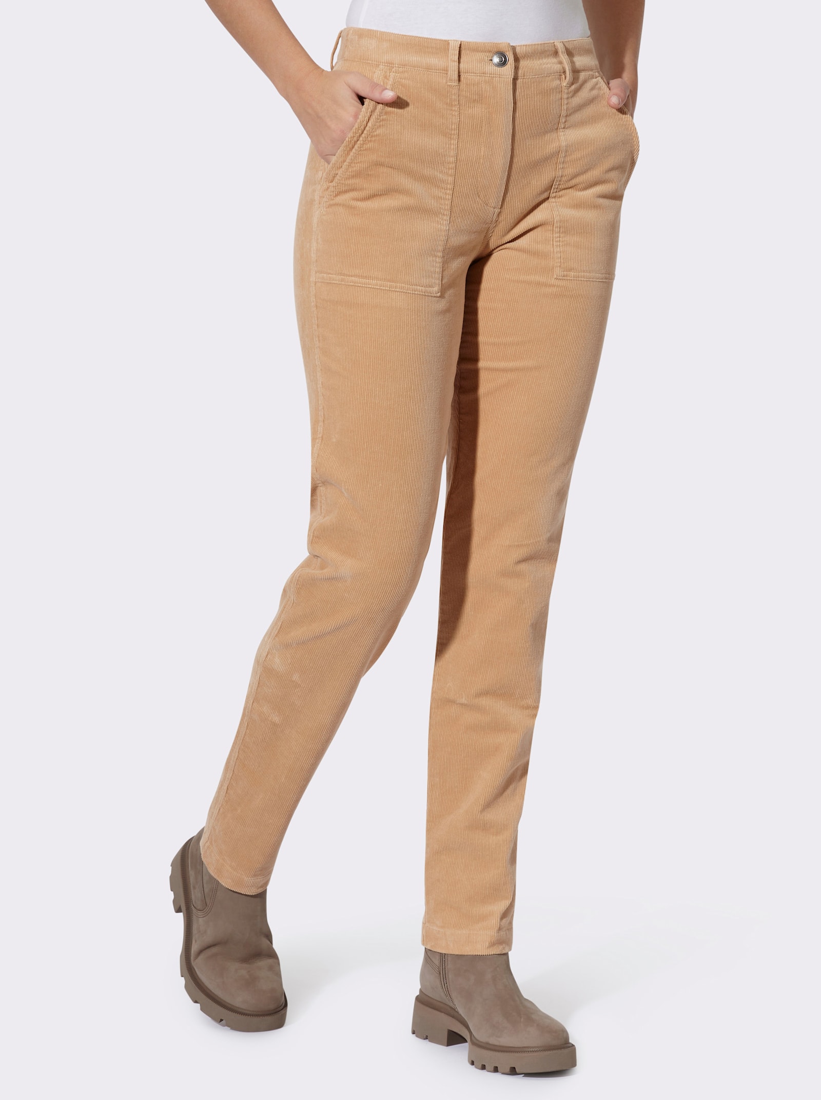 heine Cordhose mit Stretch - camel