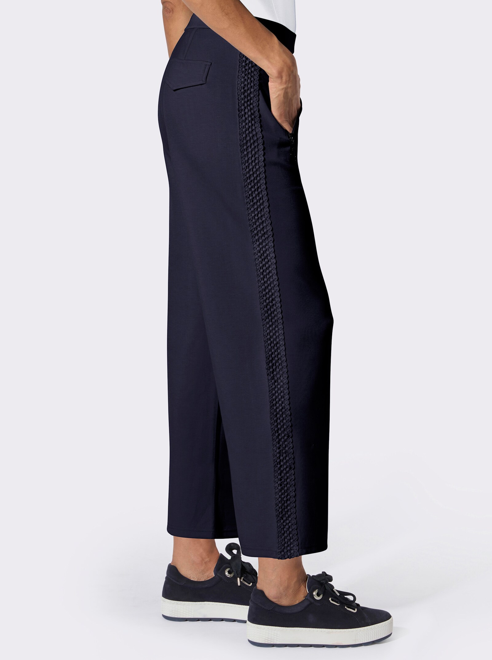 Jerseyhose mit Zierpatten hinten - marine