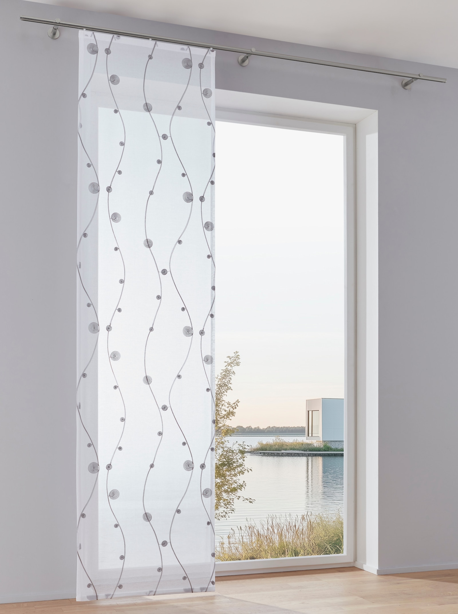 heine home Schiebevorhang - grau-weiss