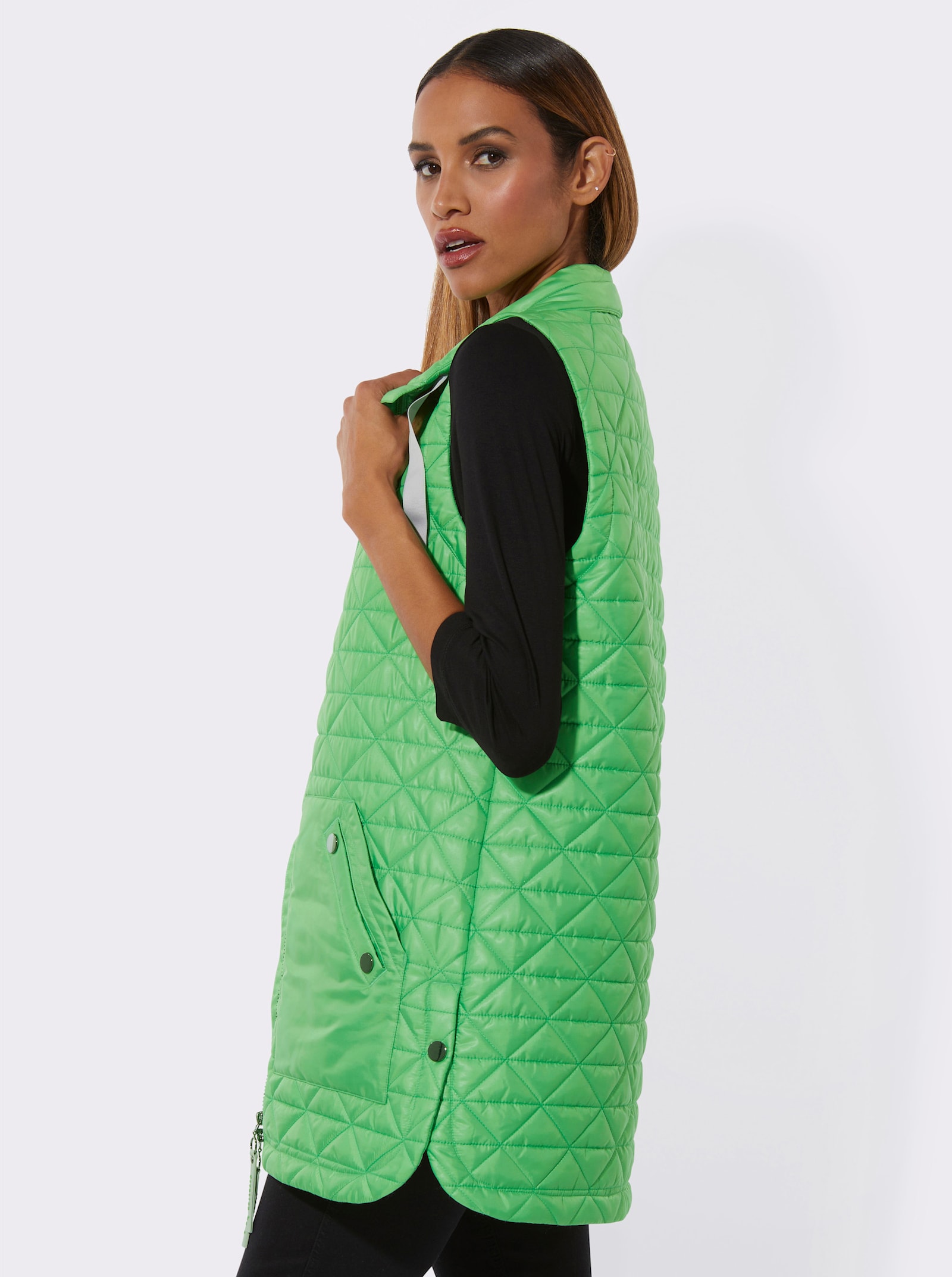 Steppweste mit 2-Wege-Taschen - apfel