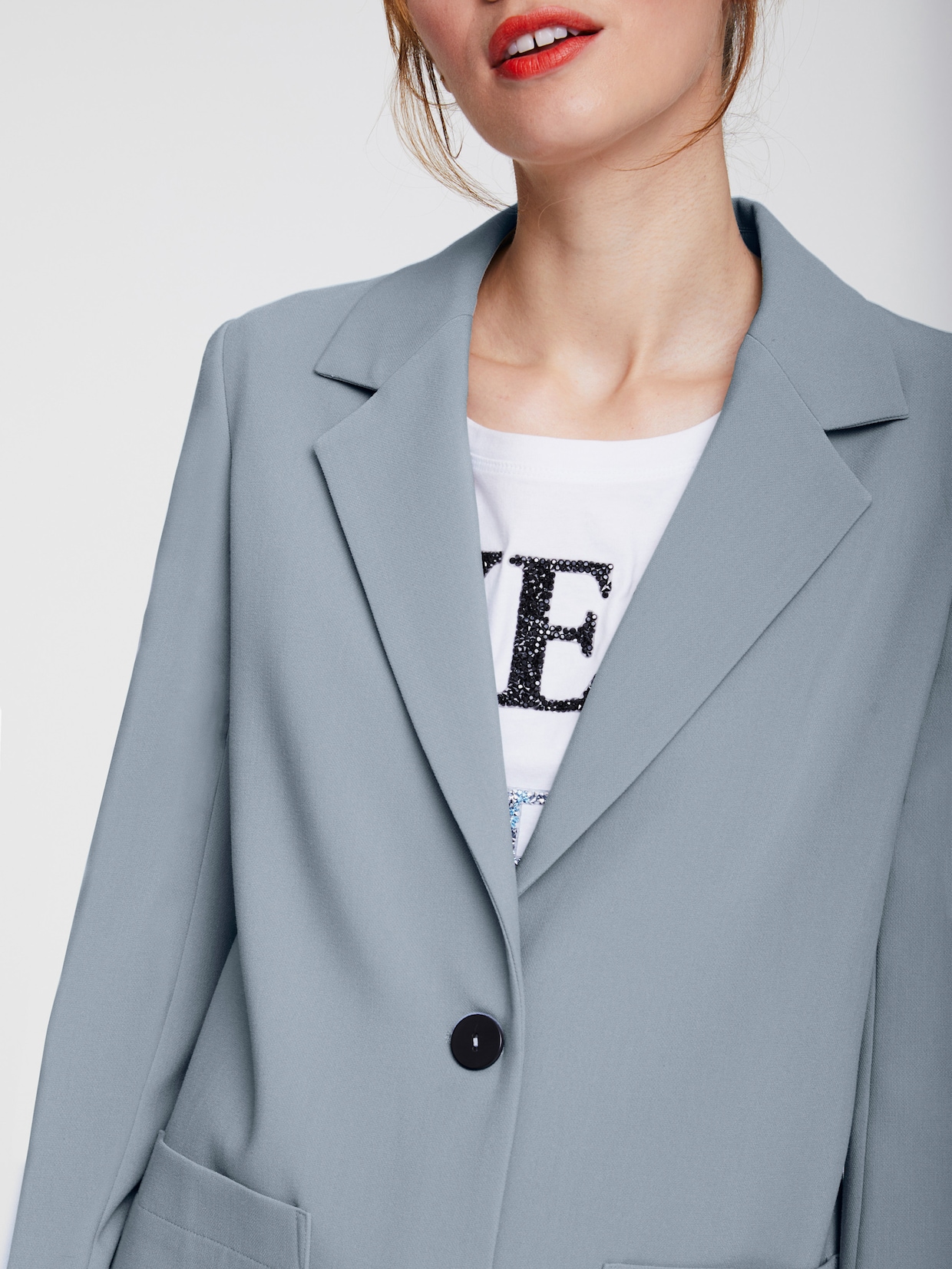 heine Blazer long - gris-bleu