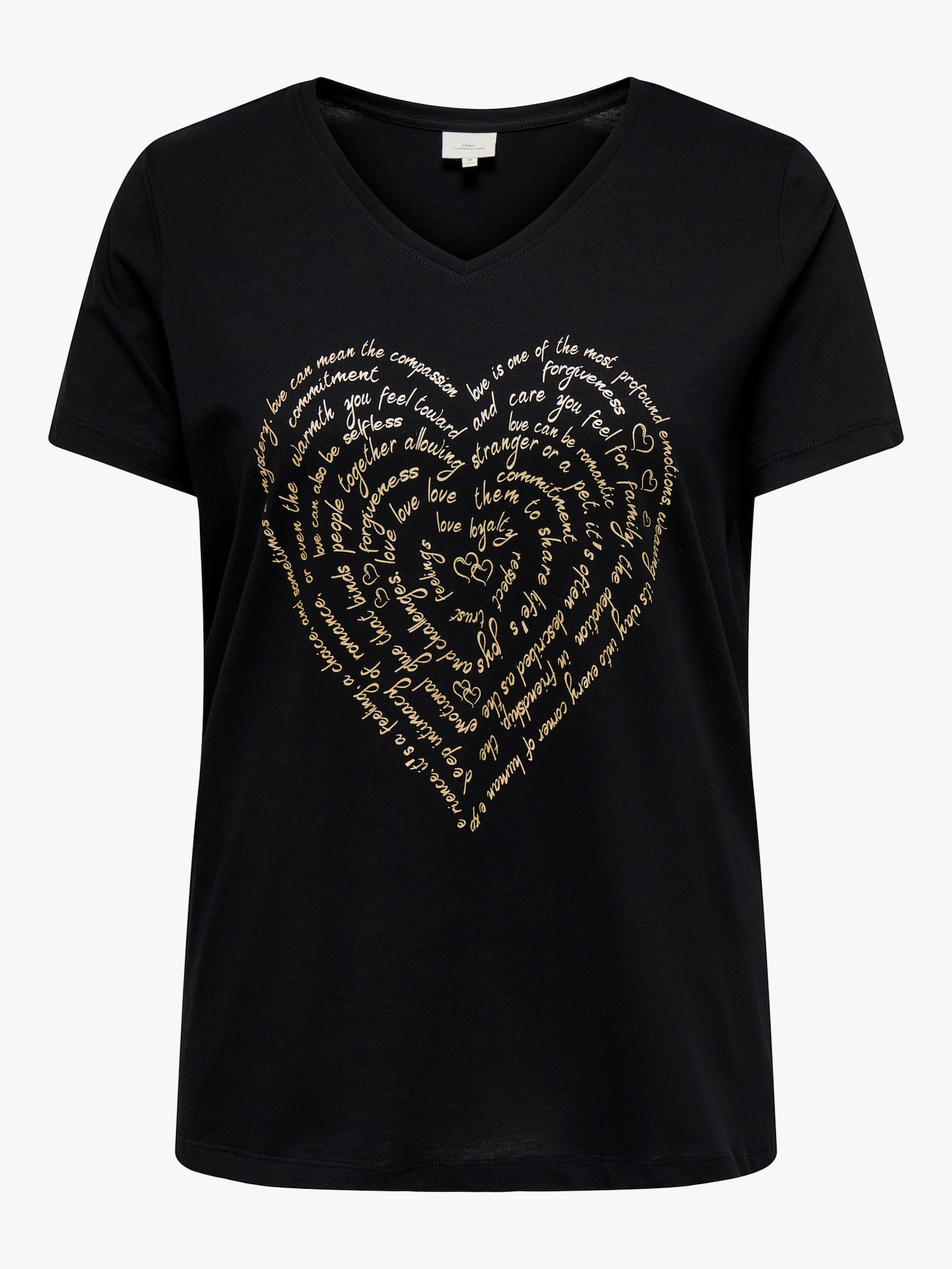 ONLY CARMAKOMA Kurzarmshirt - black print:heart