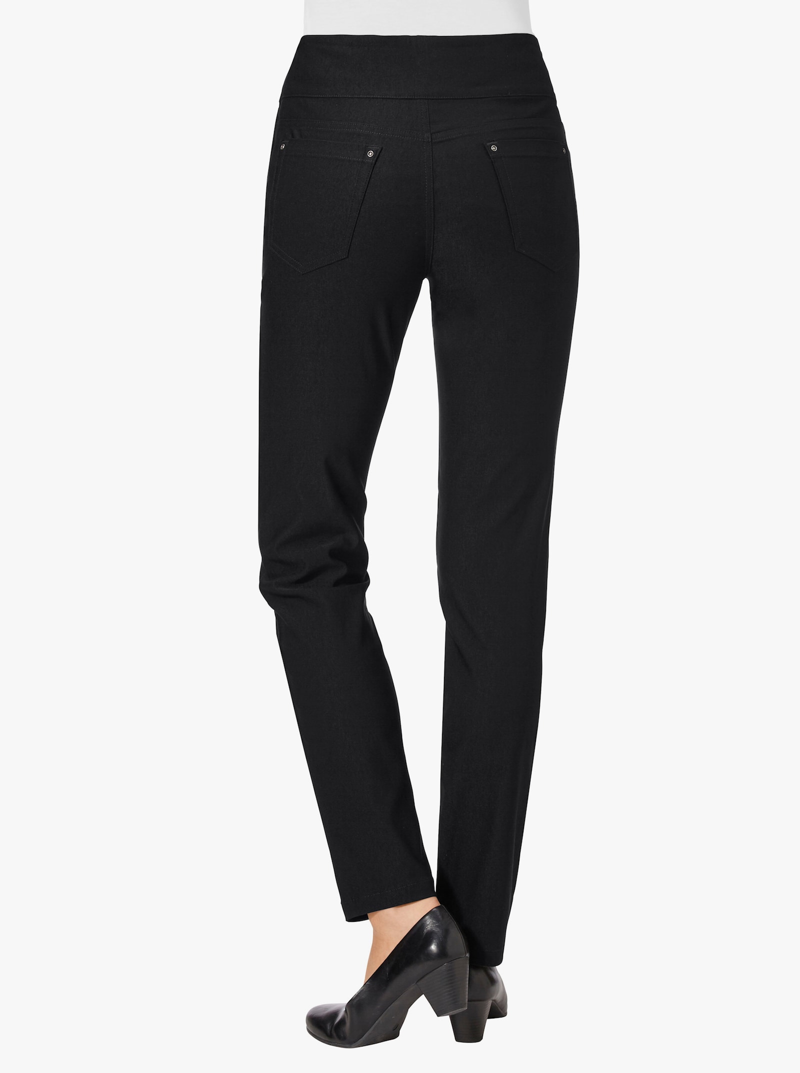 5-pocketsbroek met hoge band - zwart