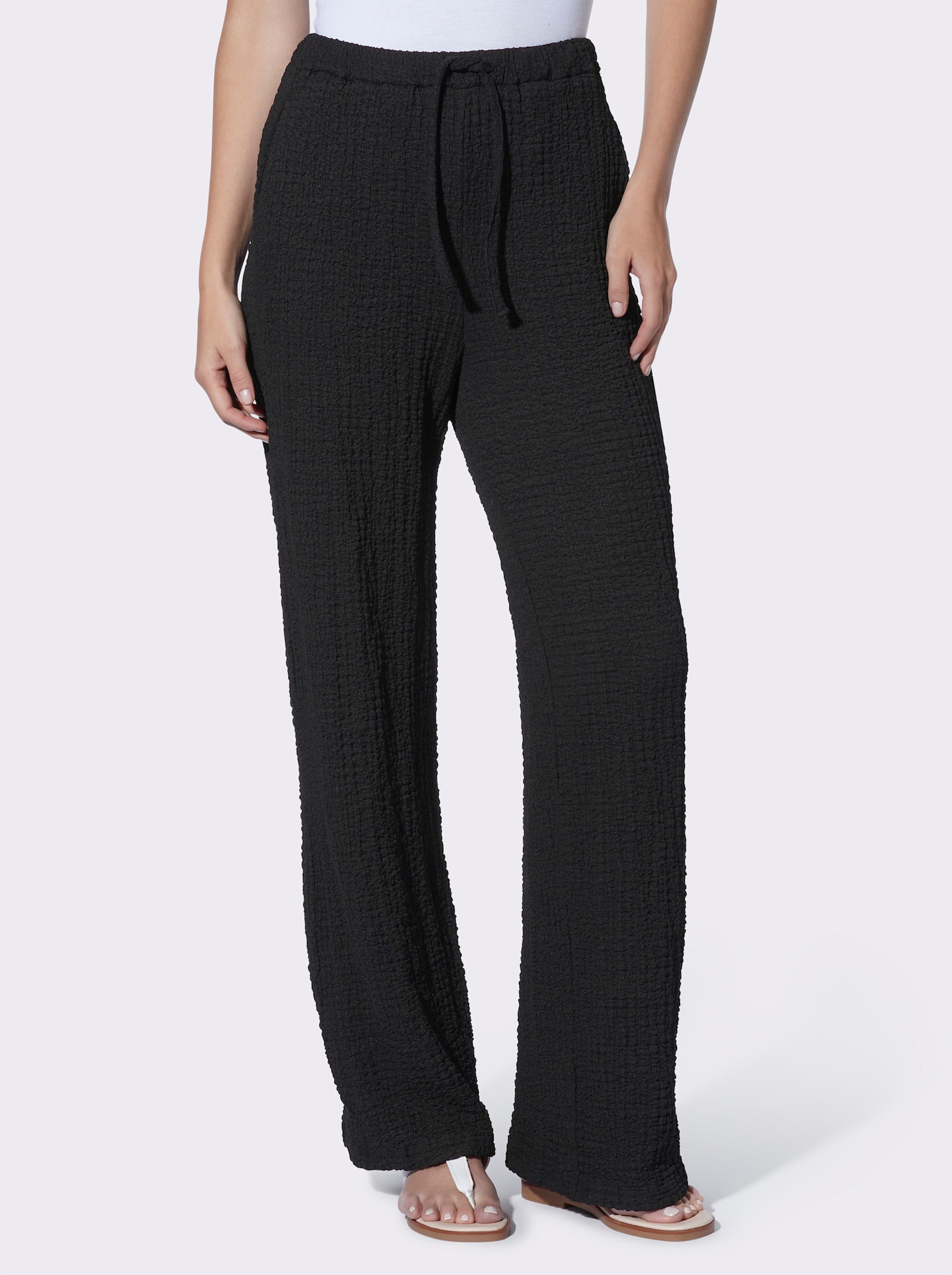 heine Jerseyhose aus Strukturware - schwarz