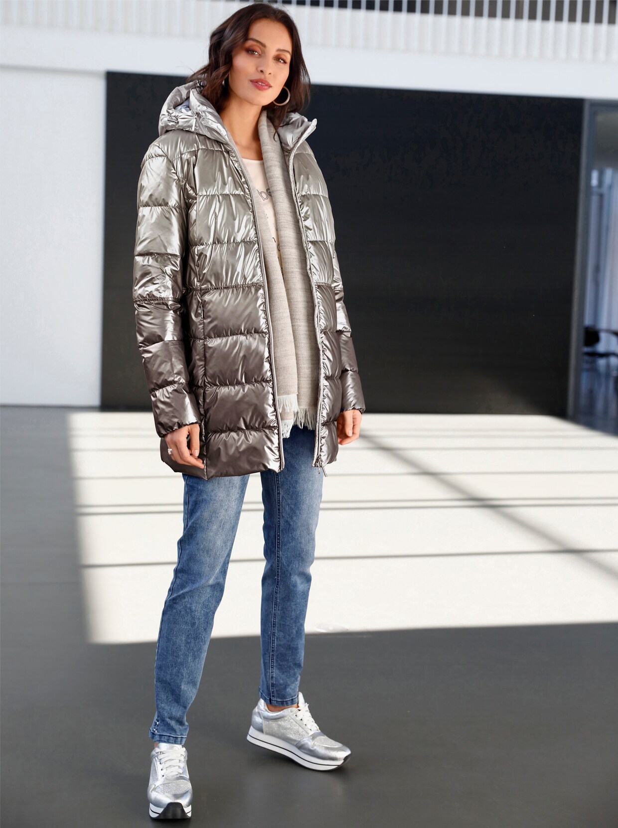 Green Goose Steppjacke - sand-metallic
