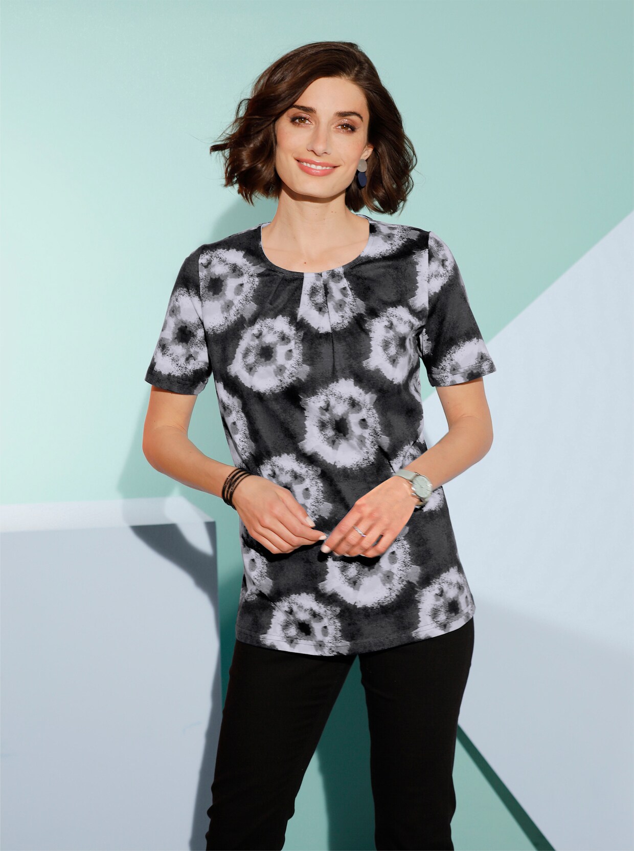 Tuniekshirt - zwart geprint