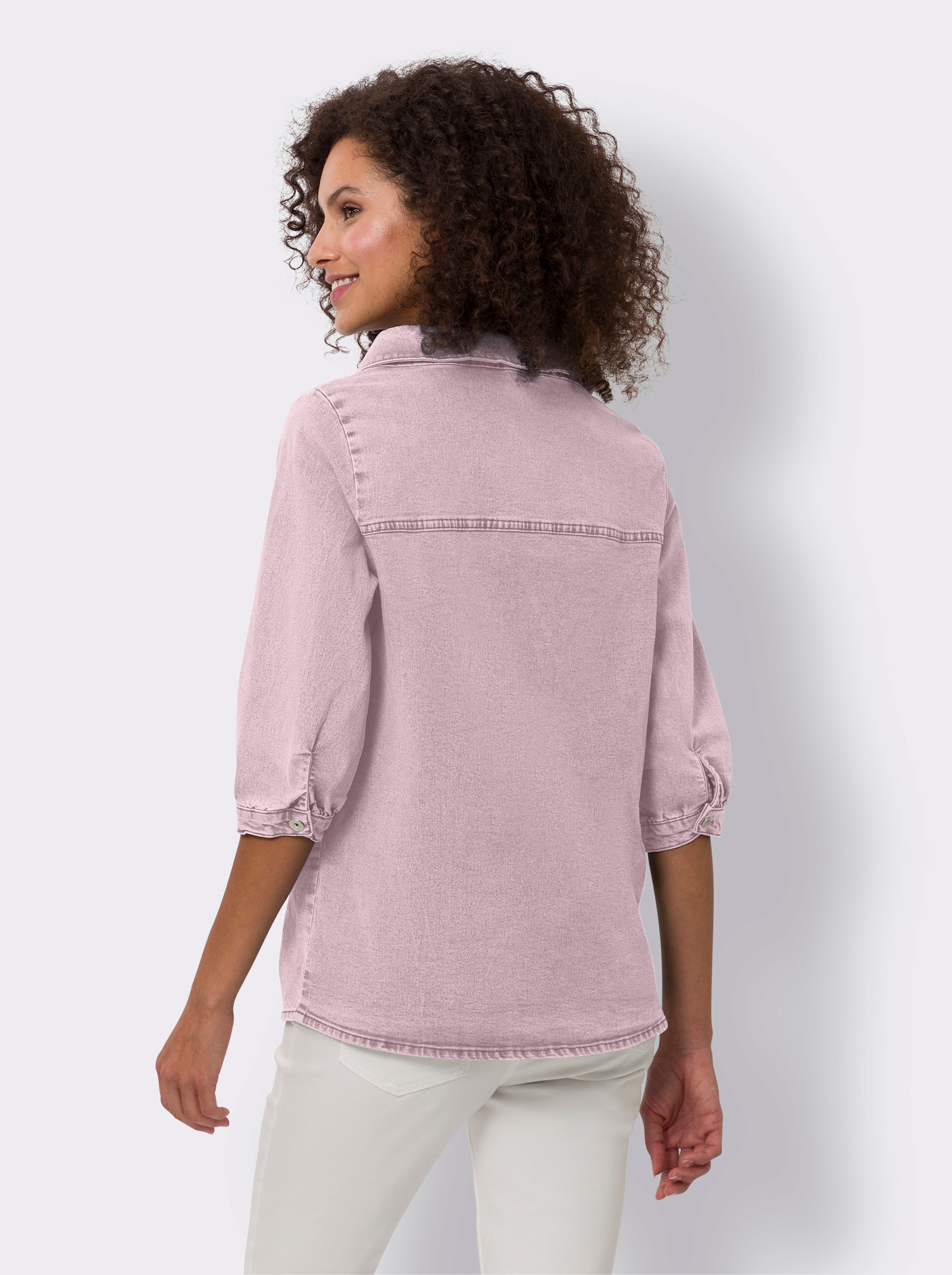heine Jeansbluse in leichter Used-Waschung - rosé