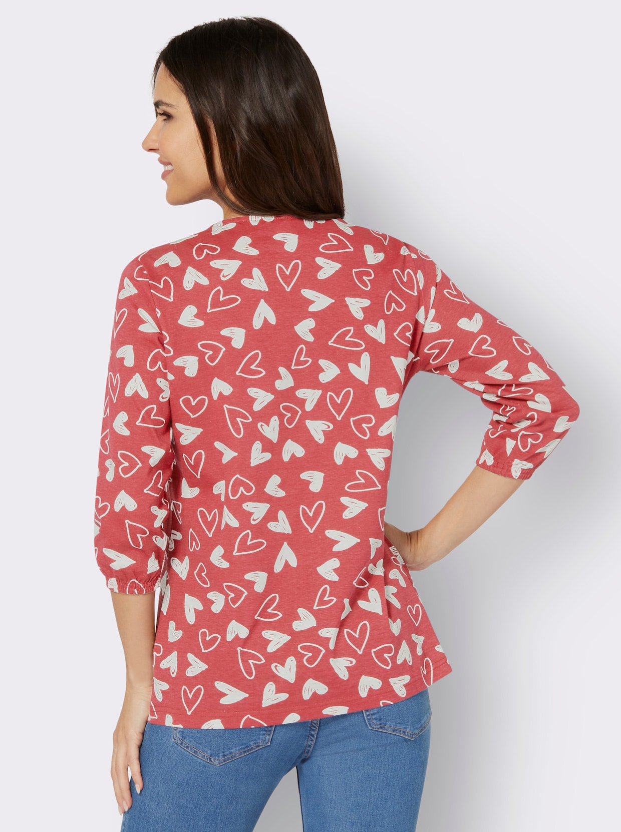 Print-Shirt - grapefruit-ecru-bedruckt