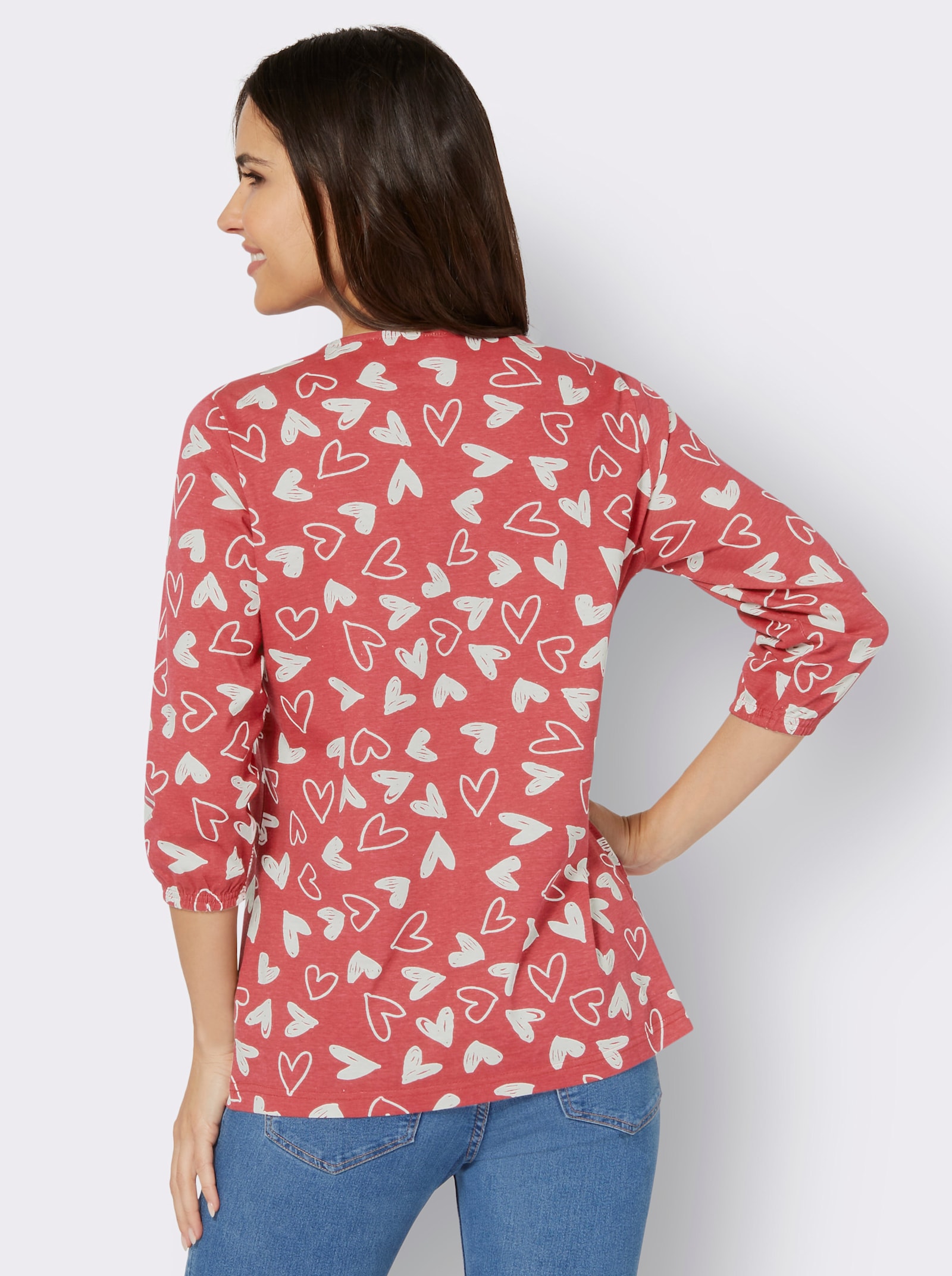 Print-Shirt mit herzigem Druck - grapefruit-ecru-bedruckt
