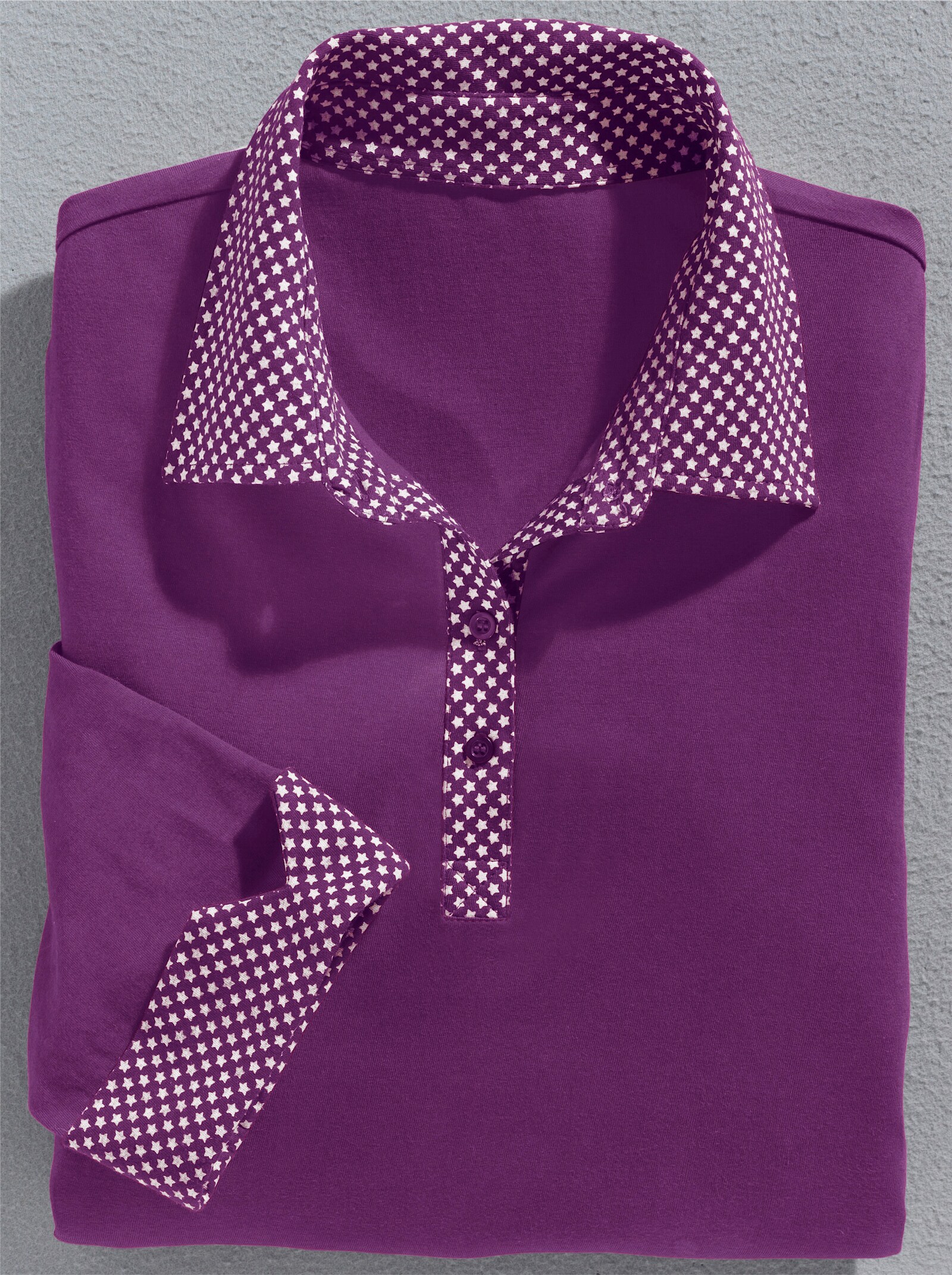 Poloshirt met contrasterende accenten - violet
