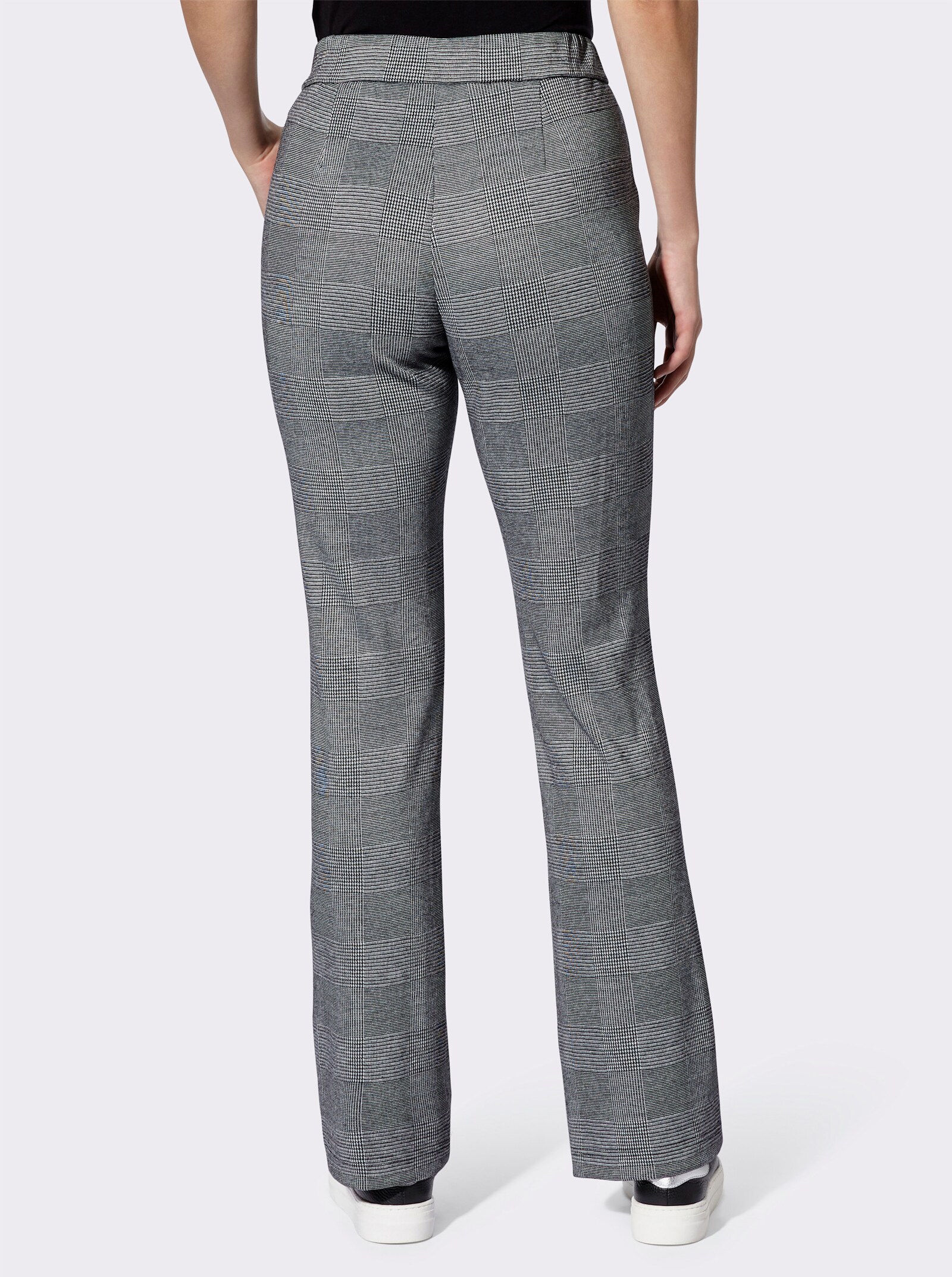 heine Jerseyhose mit Schlupfbund - schwarz-ecru-kariert