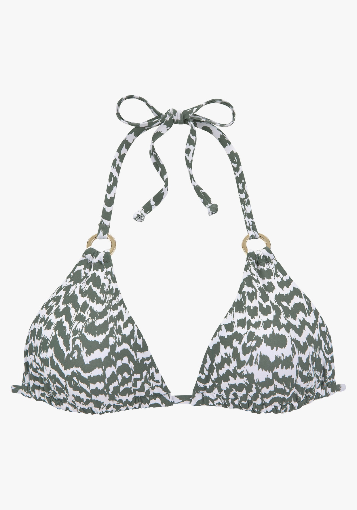 LASCANA Triangel-Bikini-Top - oliv-bedruckt